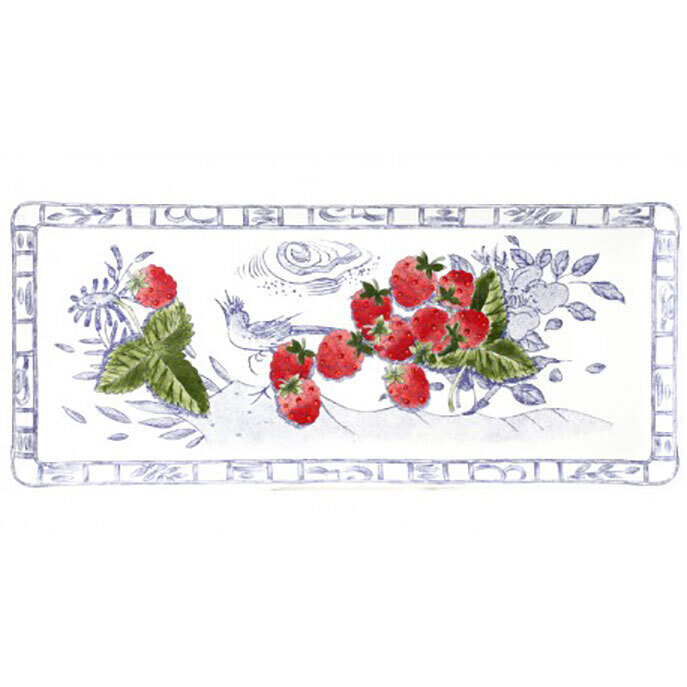Gien Oiseau Blue Fruits Oblong Serving Tray 1292CPCA01, MPN: 1292CPCA01, 840769099347