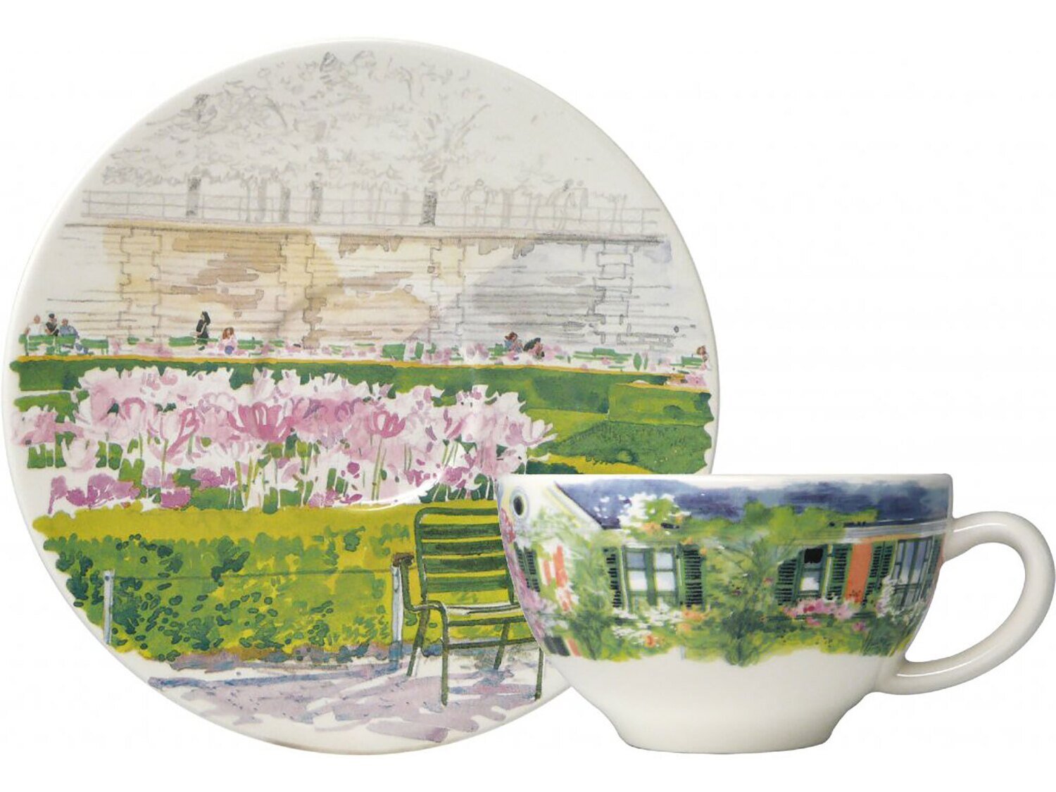 Gien Paris A Giverny Breakfast Cups & Saucers 17382PTA01