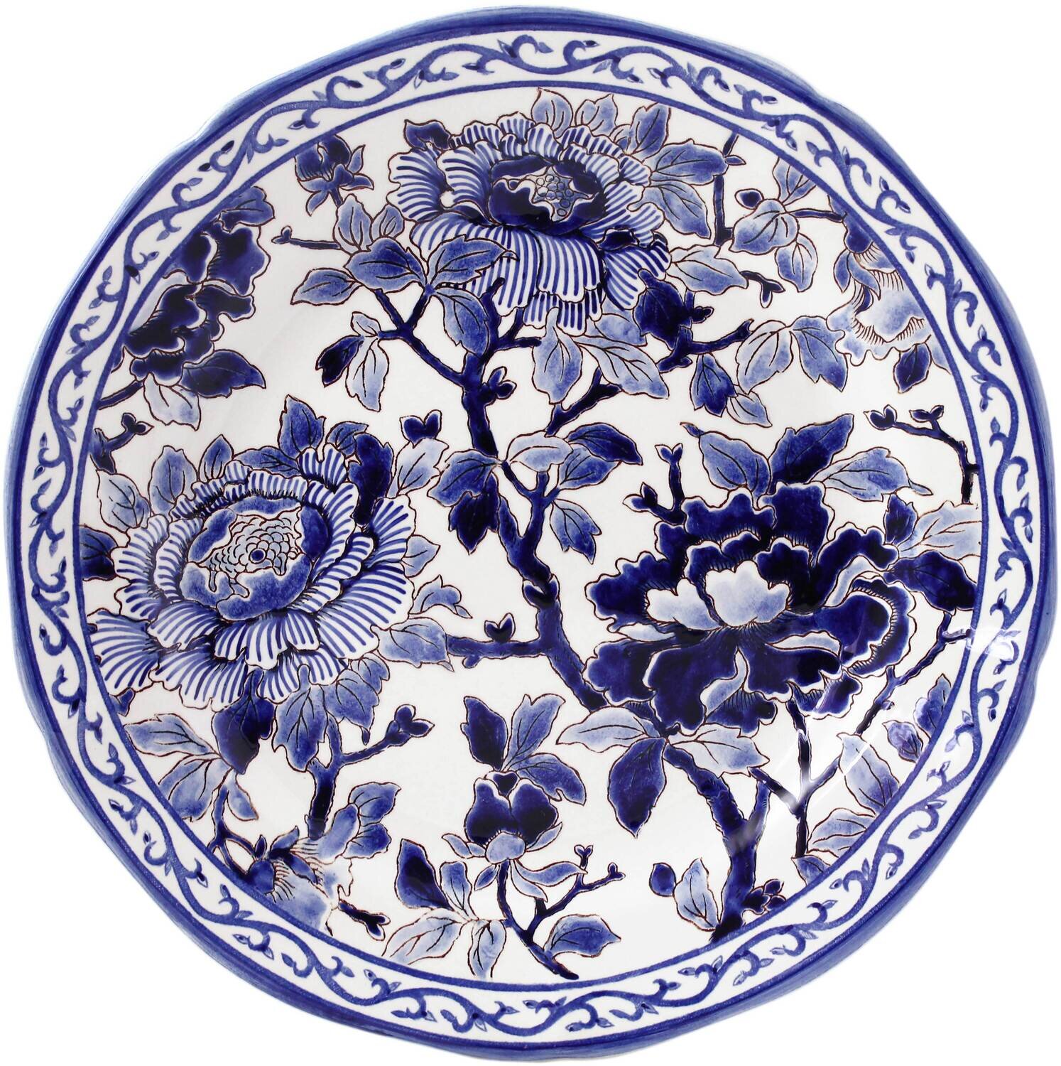 Gien Pivoines Bleues Dinner Plate 1665CAEX48