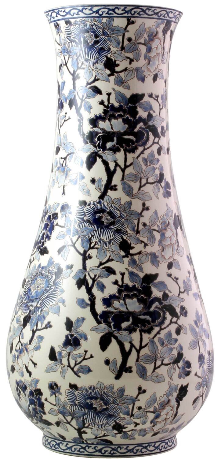 Gien Pivoines Bleues Vase Musee 1665CVAM00