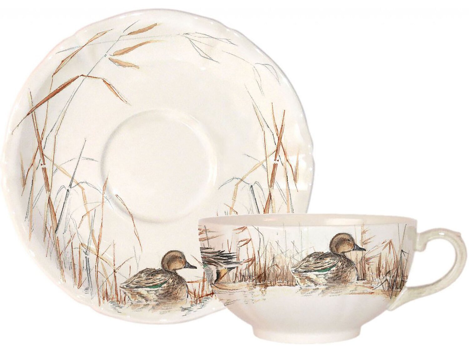 Gien Sologne Breakfast Cups &amp; Saucers 16312PTA26, MPN: 16312PTA26, 840769060576