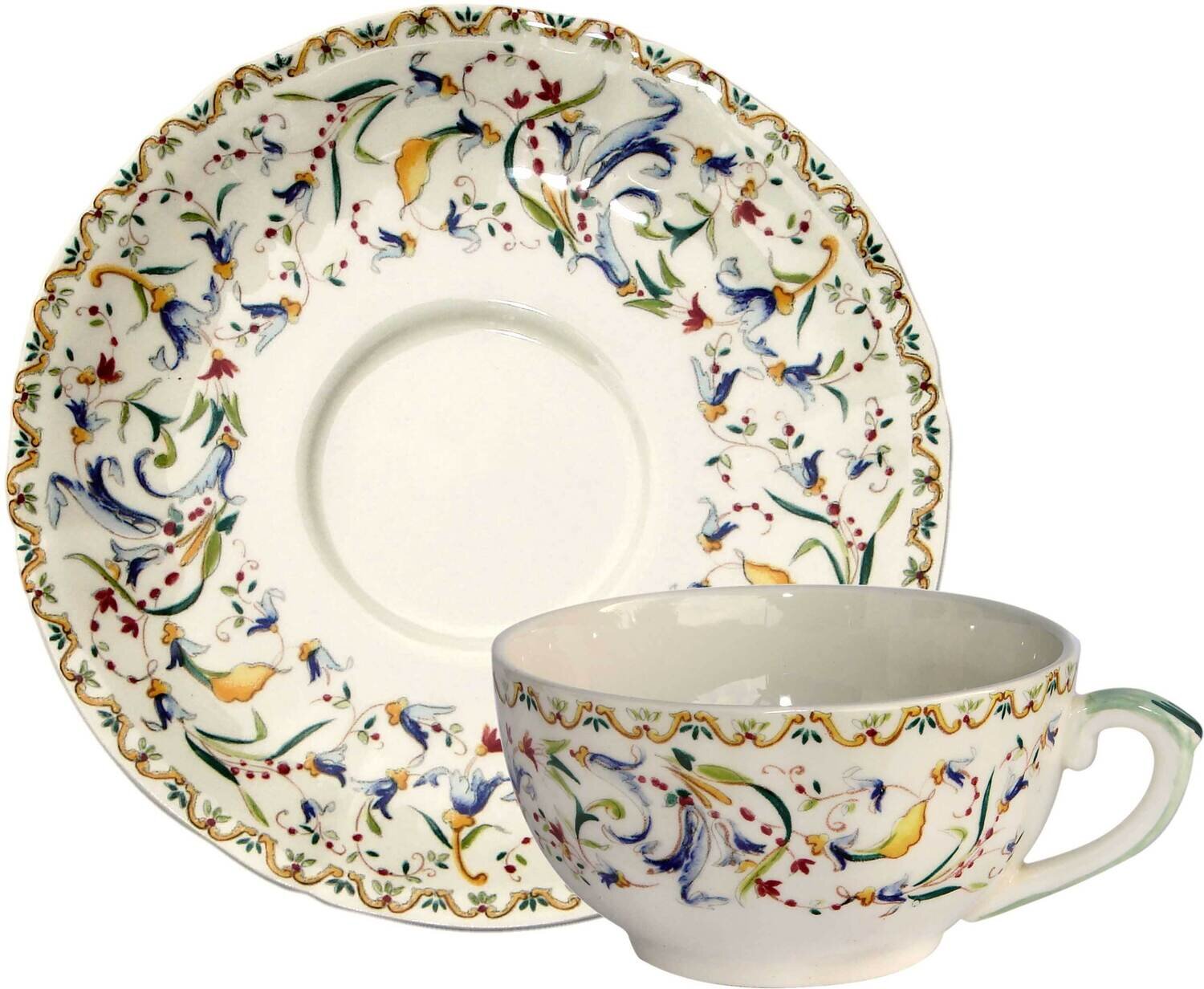 Gien Toscana Tea Cups &amp; Saucers 14572PTH26, MPN: 14572PTH26, 840769036885
