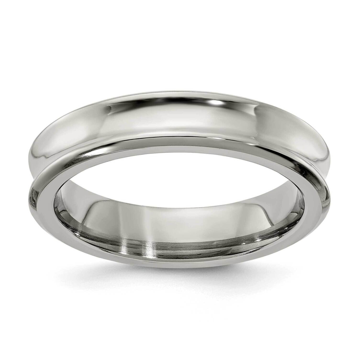 Edward Mirell Titanium Polished Concave 5mm Engravable Band EMR364-5MM by Edward Mirell, MPN: EMR36…