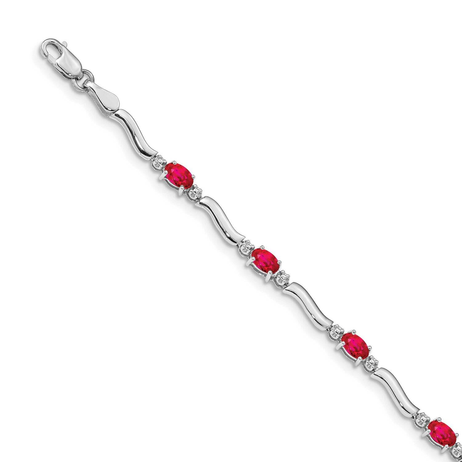 Ruby Bracelet 14k White Gold Diamond BM4474-RU-001-WA, MPN: BM4474-RU-001-WA, 883957252995