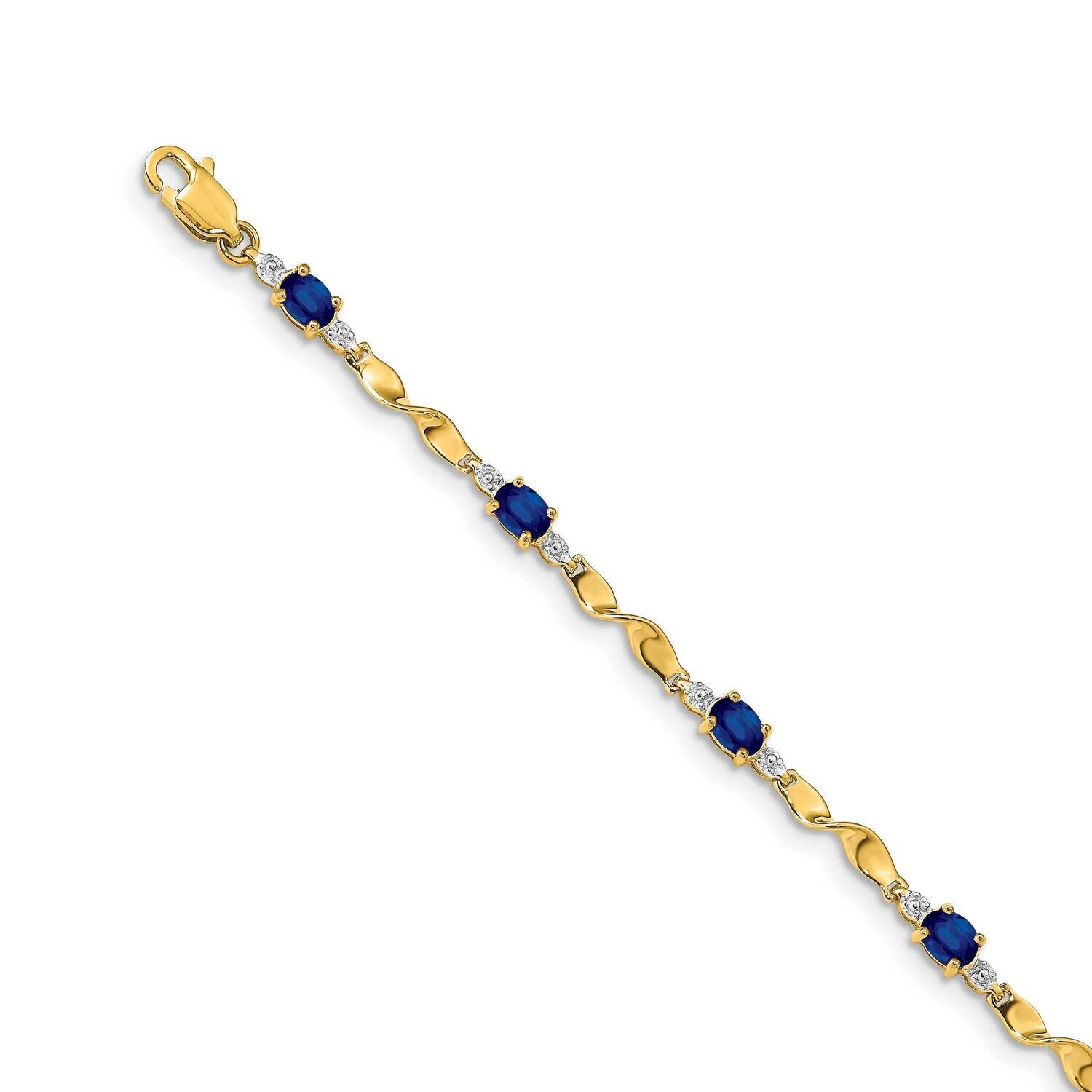 Sapphire Oval Bracelet 14k Gold Diamond BM4475-SA-001-YA, MPN: BM4475-SA-001-YA, 883957386416