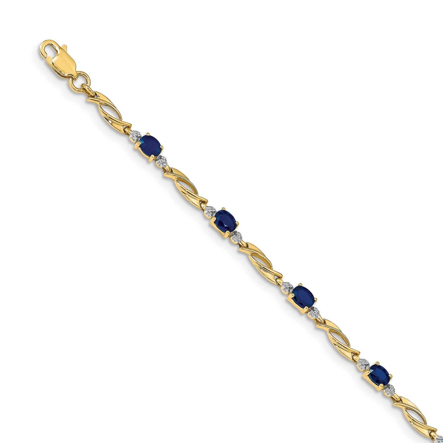 Sapphire Oval Bracelet 14k Gold Diamond BM4476-SA-001-YA, MPN: BM4476-SA-001-YA, 883957386485