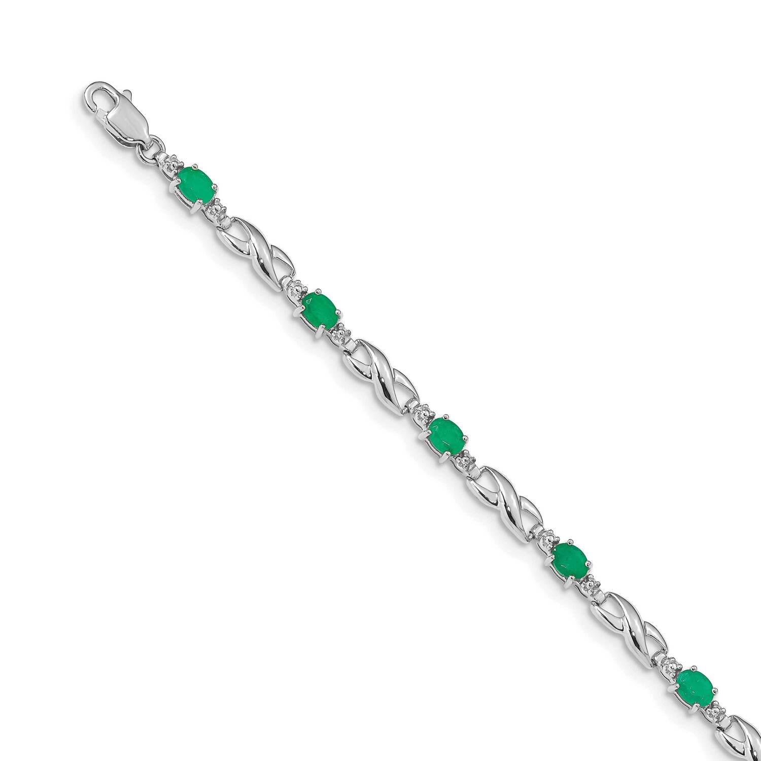 Emerald Gemstone Bracelet 14k White Gold Diamond BM4477-EM-001-WA, MPN: BM4477-EM-001-WA, 886774277…