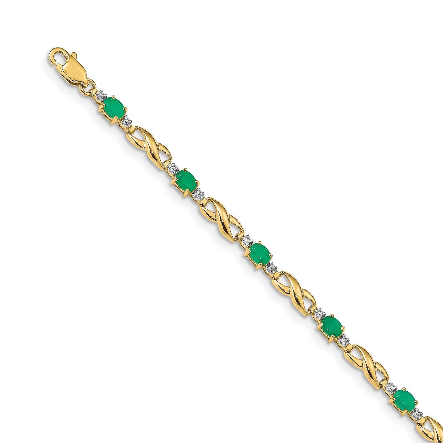 Emerald Oval Bracelet 14k Gold Diamond BM4477-EM-001-YA, MPN: BM4477-EM-001-YA, 886774277707
