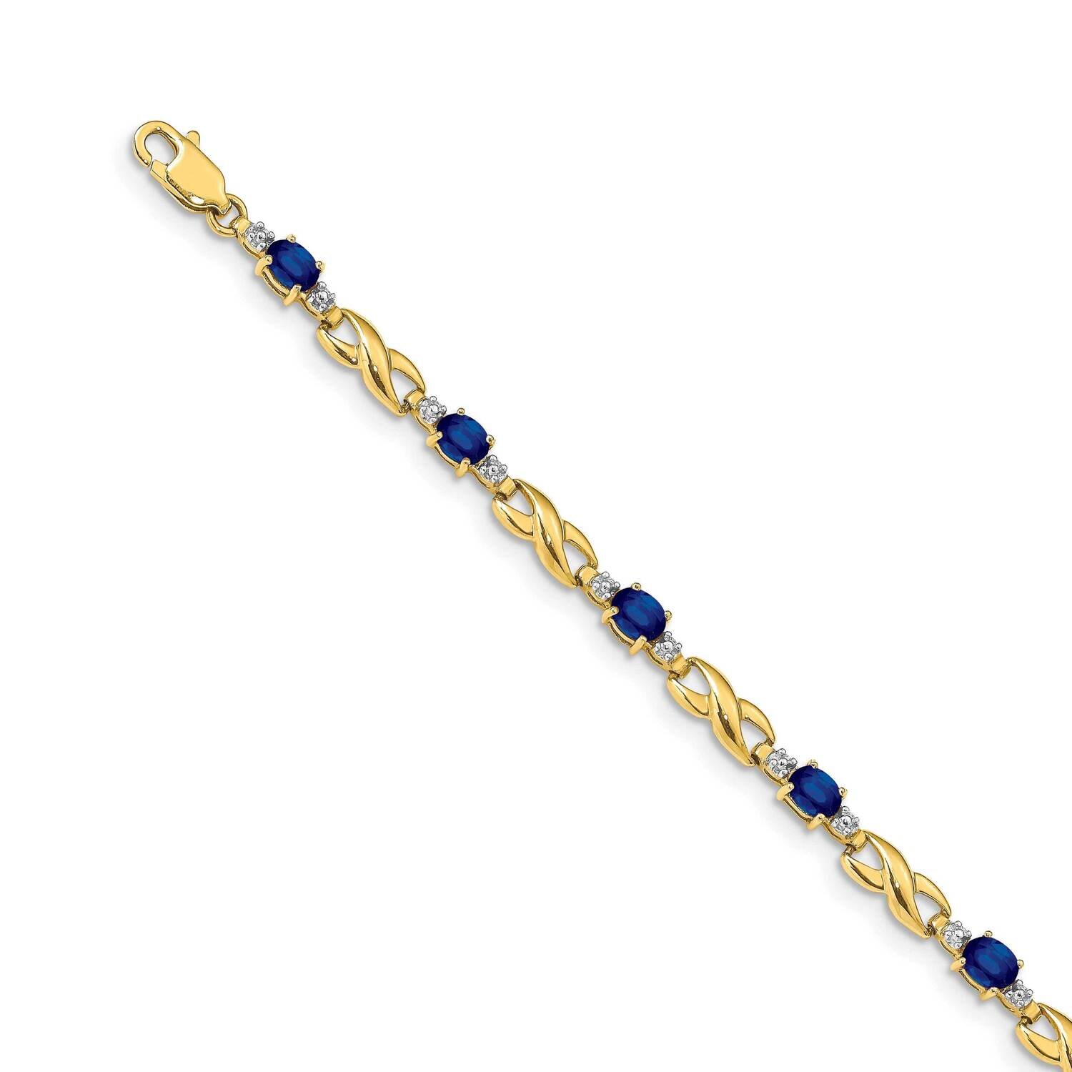 Sapphire Oval Bracelet 14k Gold Diamond BM4477-SA-001-YA, MPN: BM4477-SA-001-YA, 883957476629