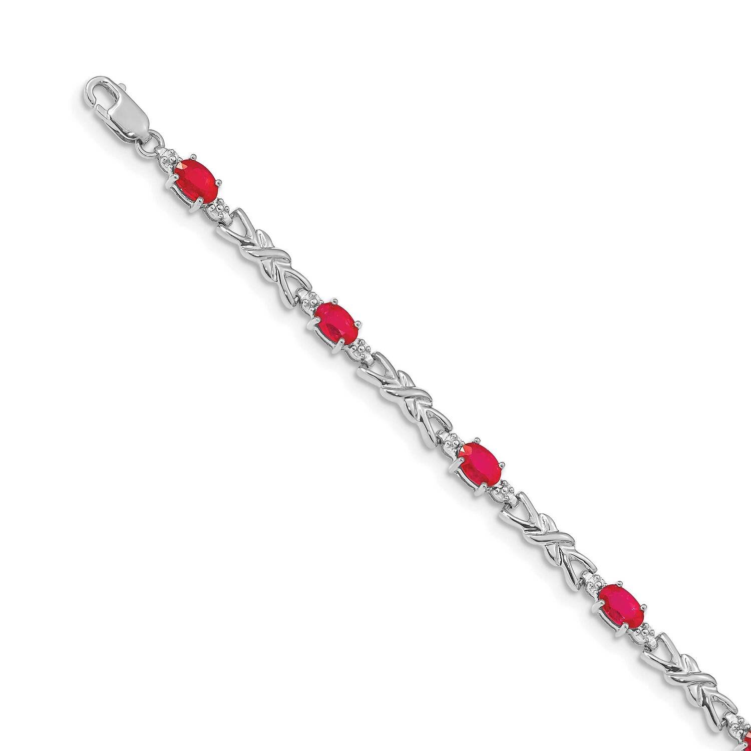 Diamond and Composite Ruby Gemstone Bracelet 14k White Gold BM4478-RU-001-WA, MPN: BM4478-RU-001-WA…