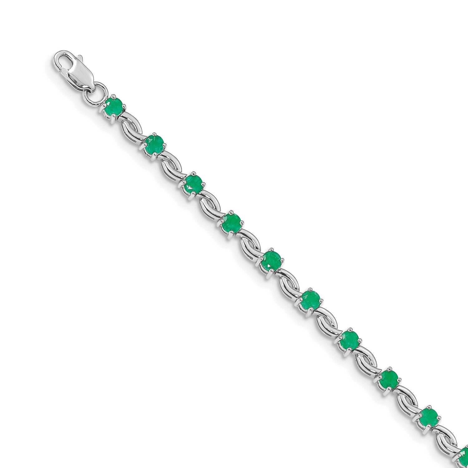Emerald Gemstone Bracelet 14k White Gold BM4480-EM-W