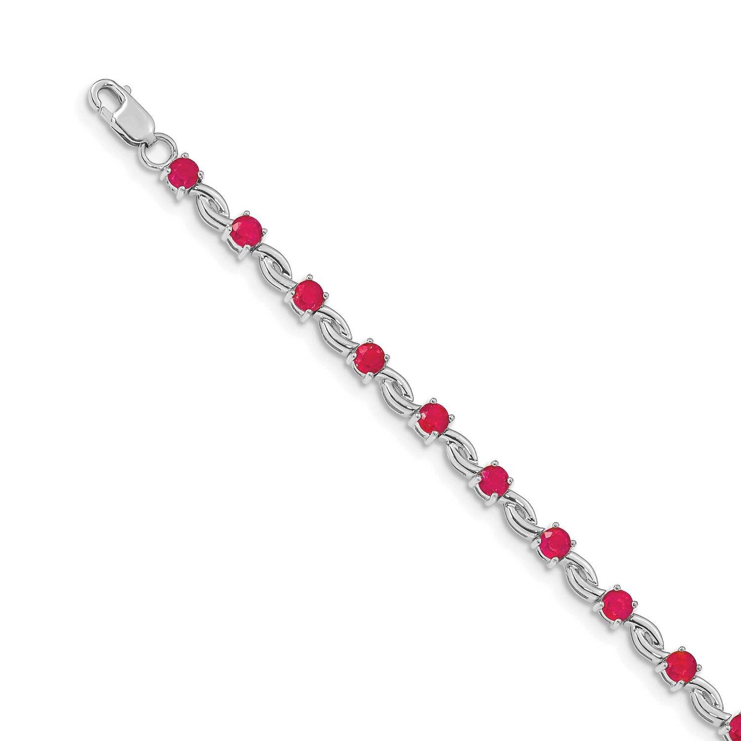Composite Ruby Gemstone Bracelet 14k White Gold BM4480-RU-W, MPN: BM4480-RU-W, 883957978871