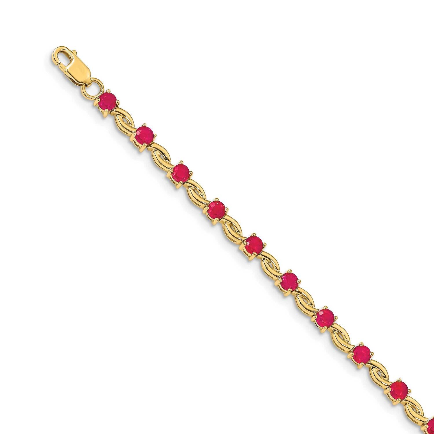 Composite Ruby Round Bracelet 14k Gold BM4480-RU-Y, MPN: BM4480-RU-Y, 883957978864