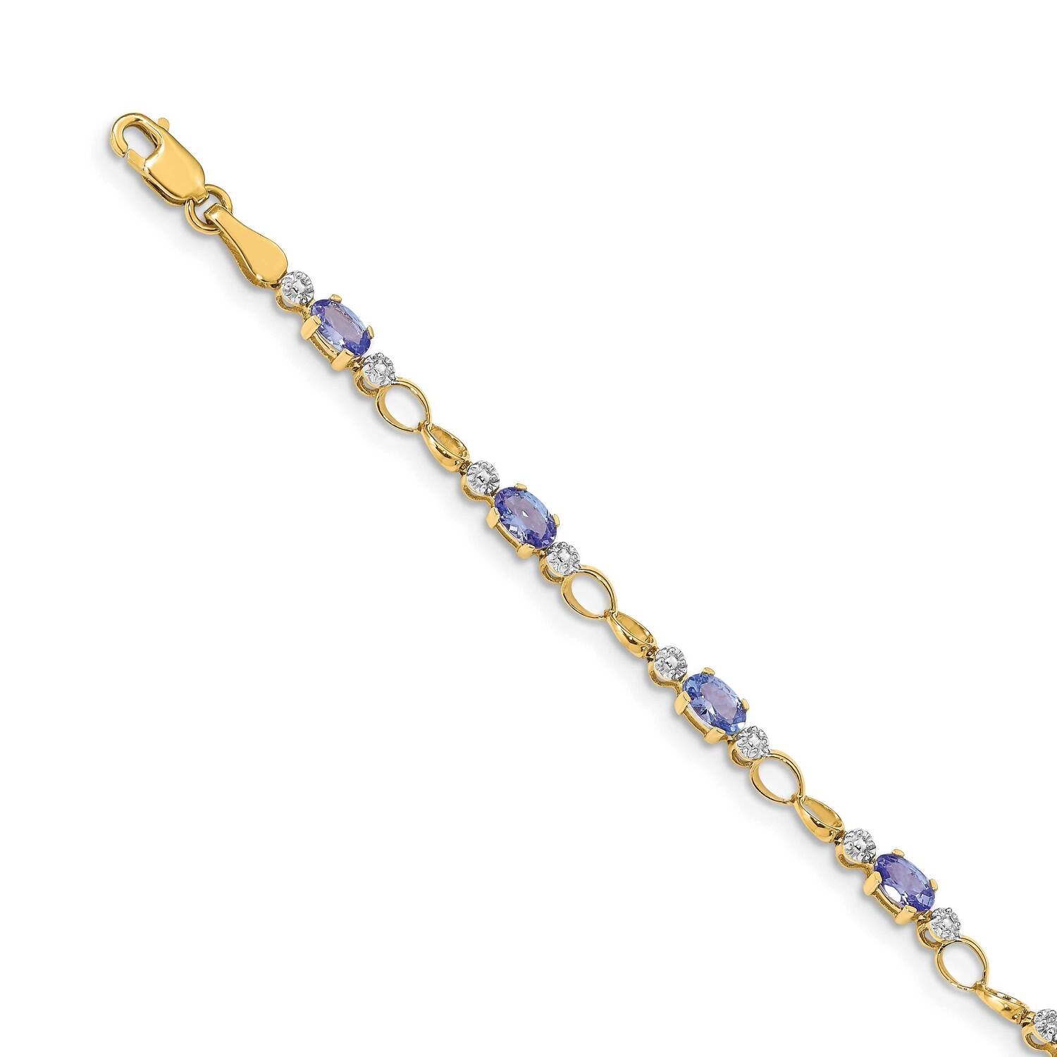 Completed Open-Link Diamond/Tanzanite Bracelet 14k Gold BM4482-TZ-001-YA, MPN: BM4482-TZ-001-YA, 88…