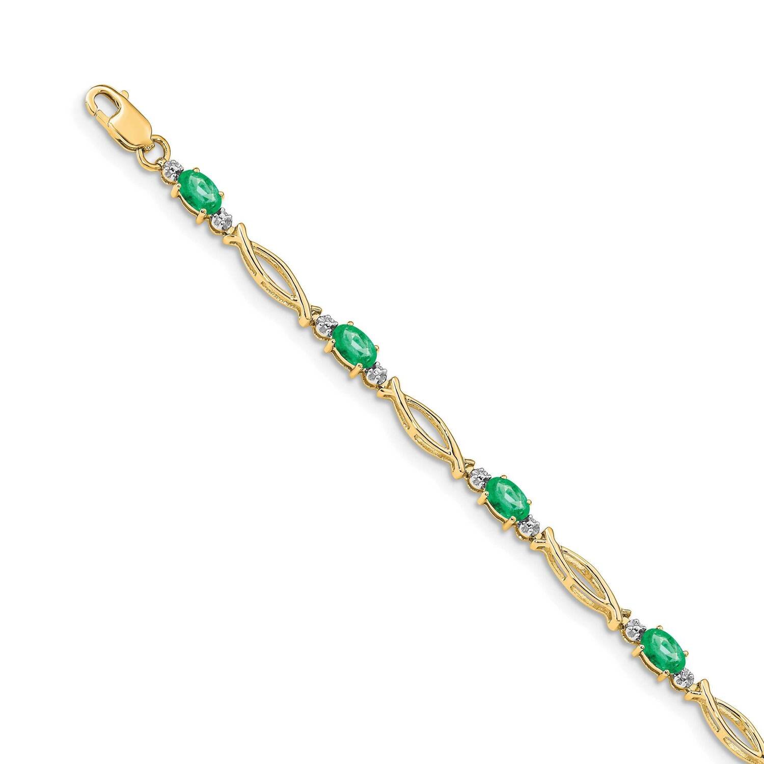 Emerald Bracelet 14k Gold Diamond BM4483-EM-001-YA