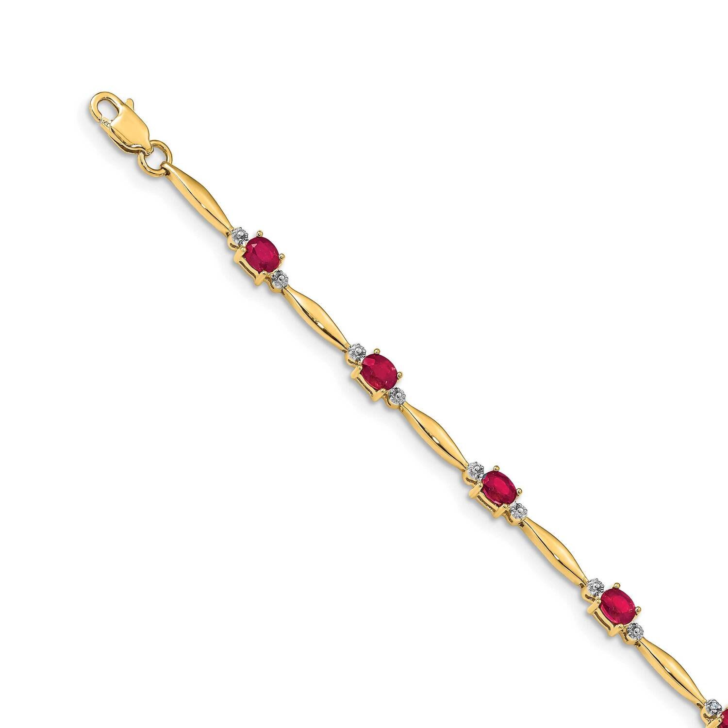 Composite Ruby Oval Bracelet 14k Gold Diamond BM4484-RU-001-YA