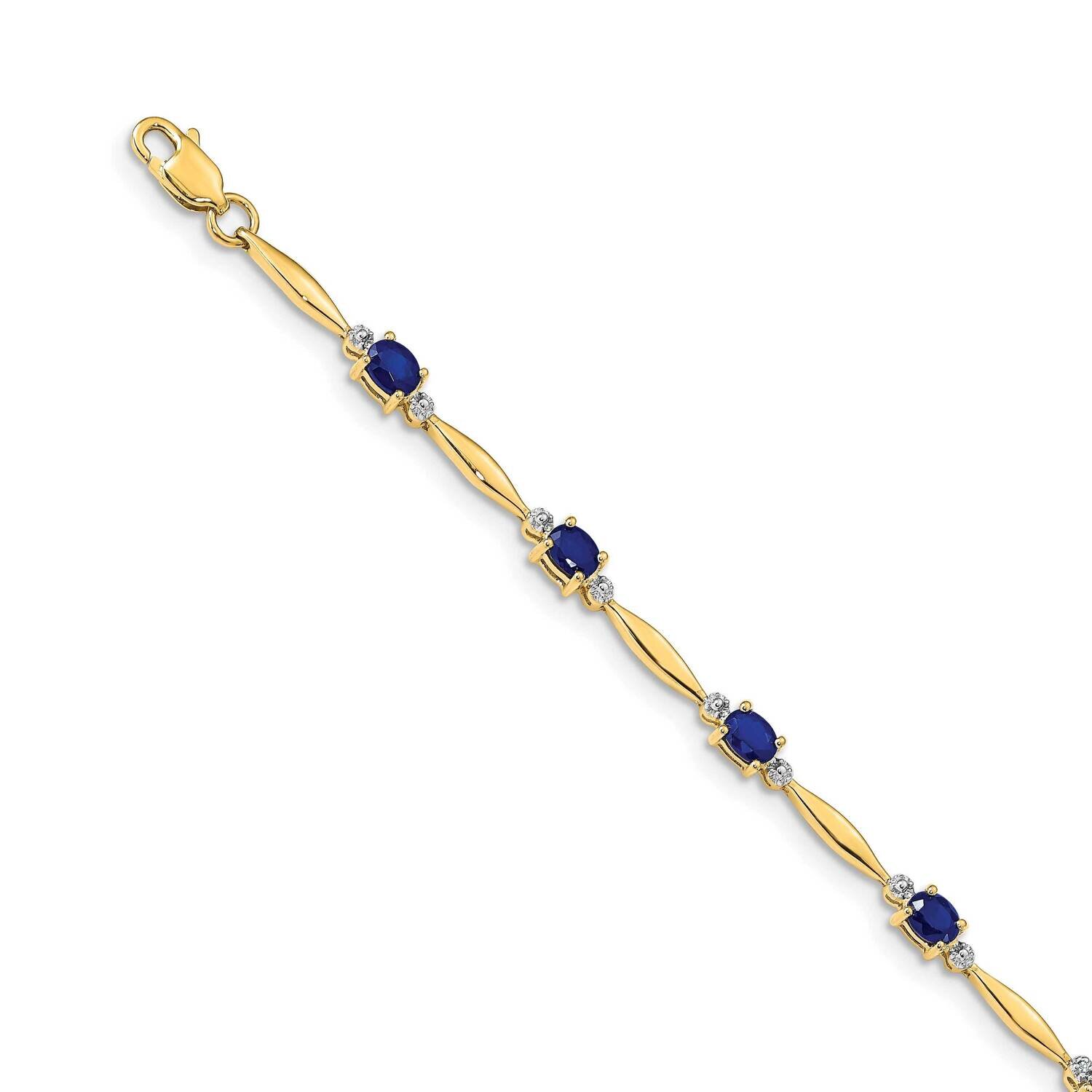 Sapphire Oval Bracelet 14k Gold Diamond BM4484-SA-001-YA, MPN: BM4484-SA-001-YA, 883957476582