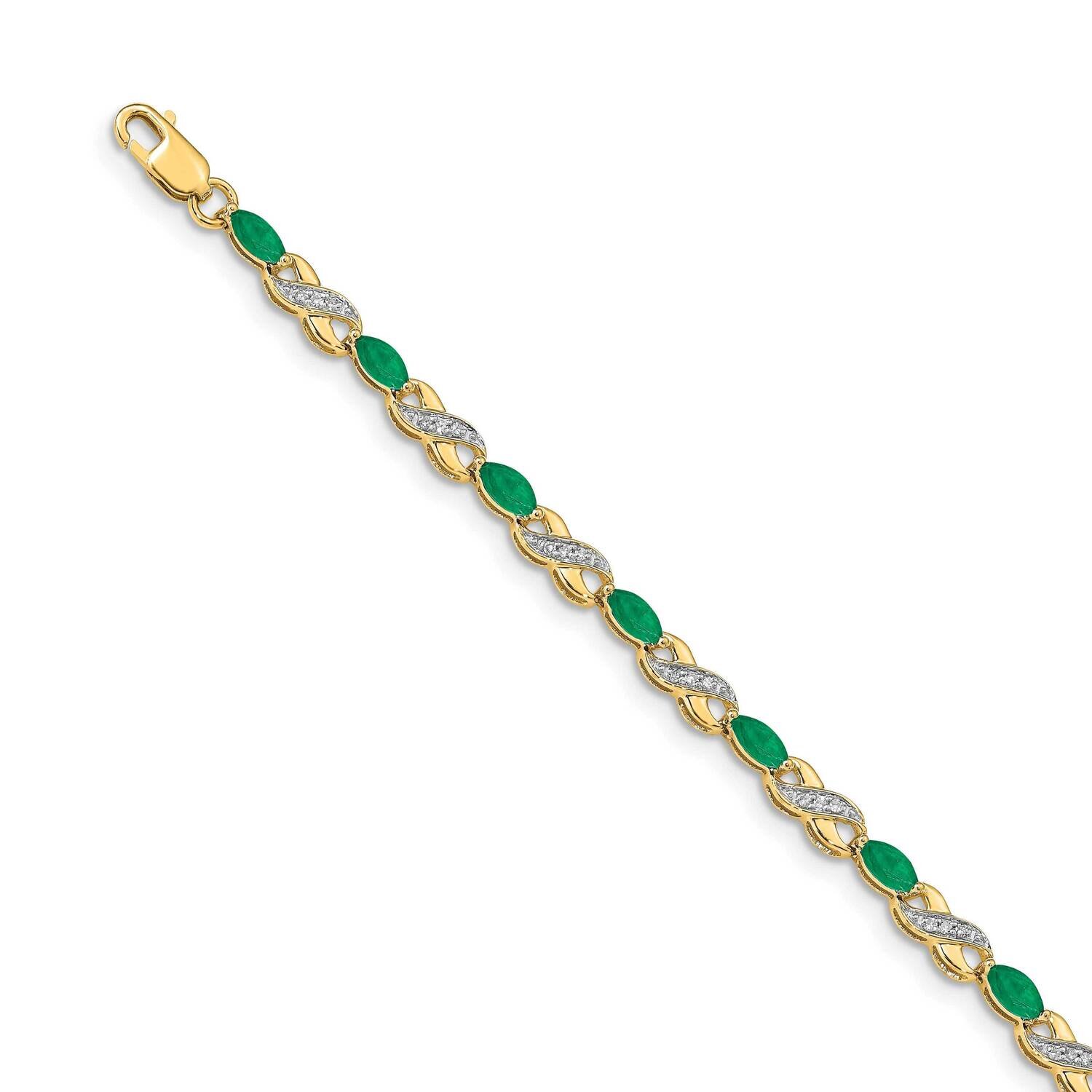 Emerald Bracelet 14k Gold Diamond BM4485-EM-015-YA