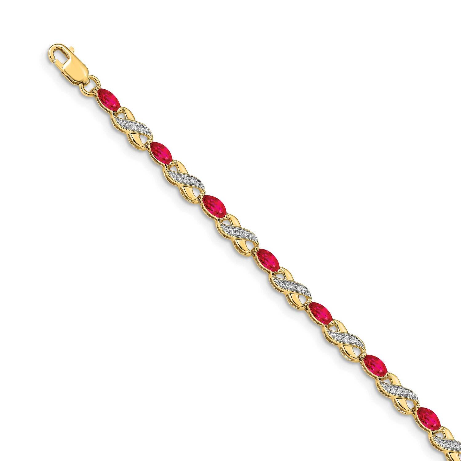 Ruby Bracelet 14k Gold Diamond BM4485-RU-015-YA