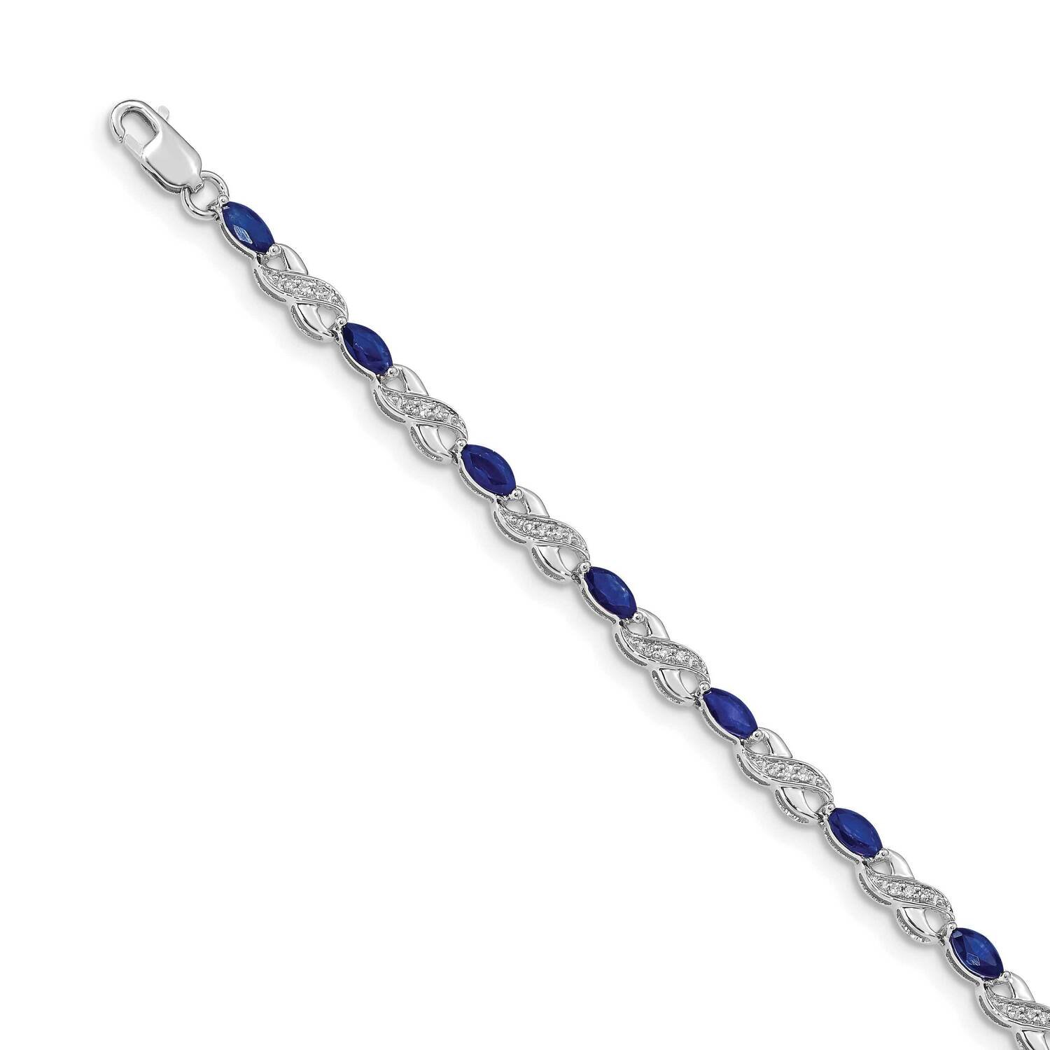 Sapphire Figure 8 Bracelet 14k White Gold Diamond BM4485-SA-015-WA, MPN: BM4485-SA-015-WA, 88395738…