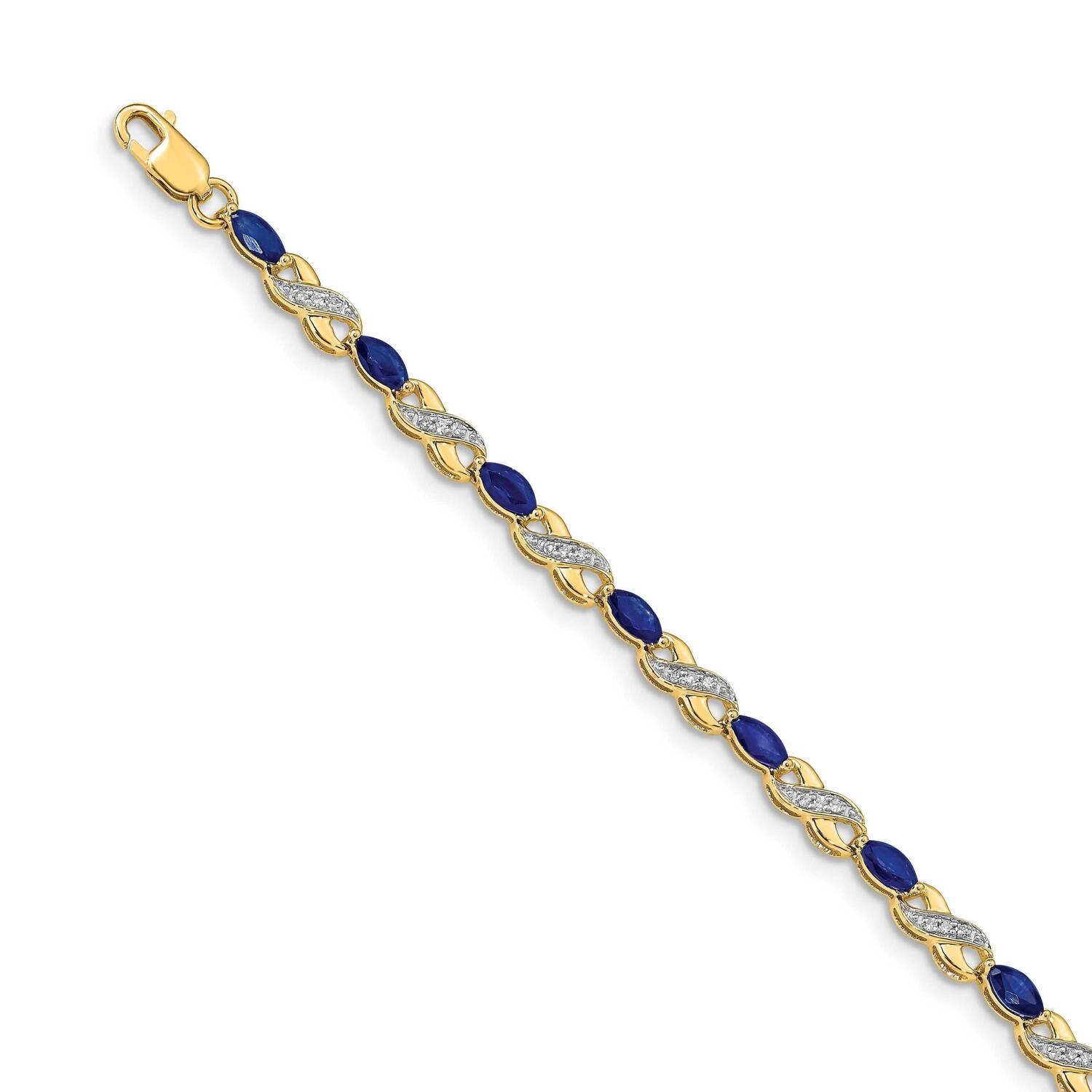 Sapphire Bracelet 14k Gold Diamond BM4485-SA-015-YA, MPN: BM4485-SA-015-YA, 883957425153