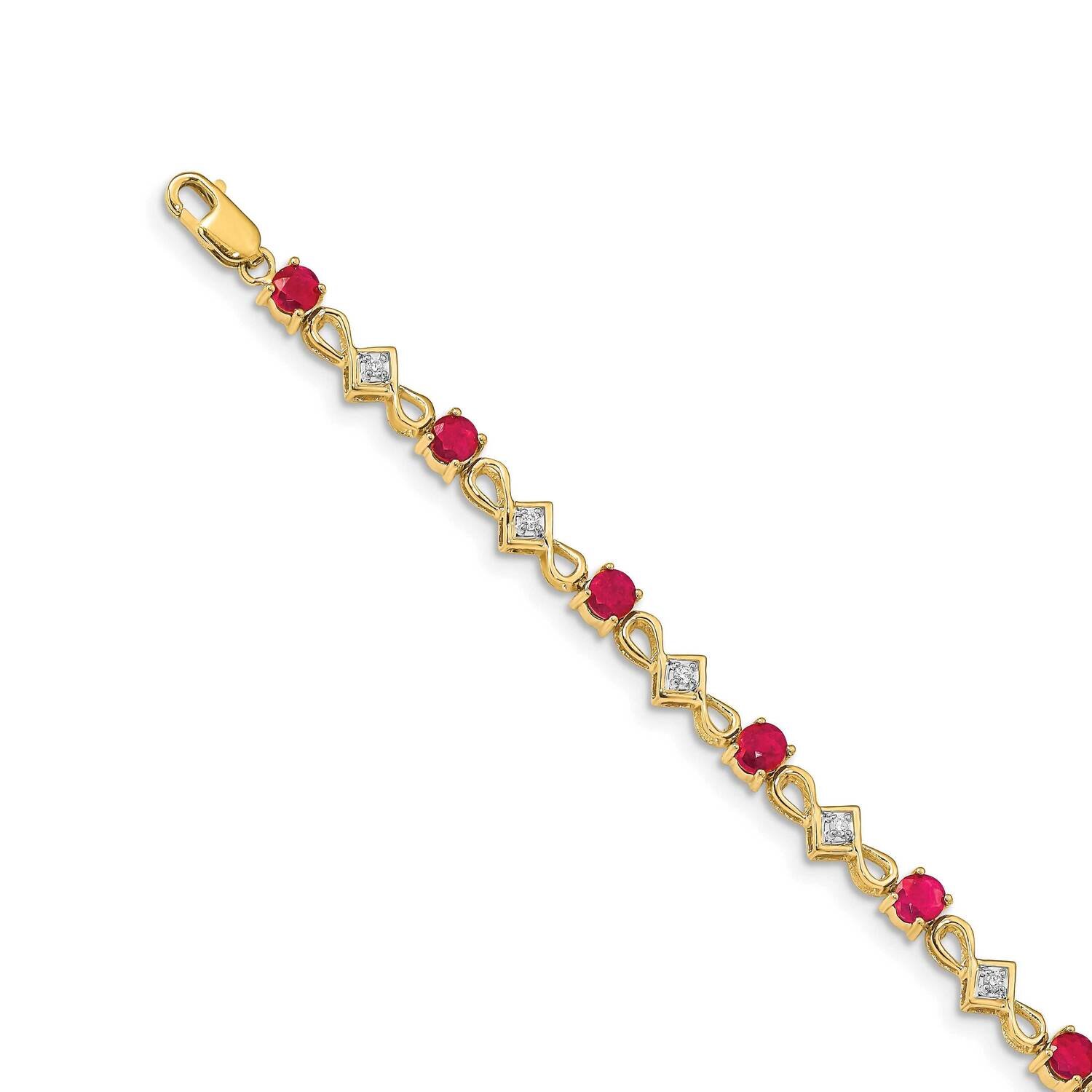 Ruby Bracelet 14k Gold Diamond BM4486-RU-010-YA