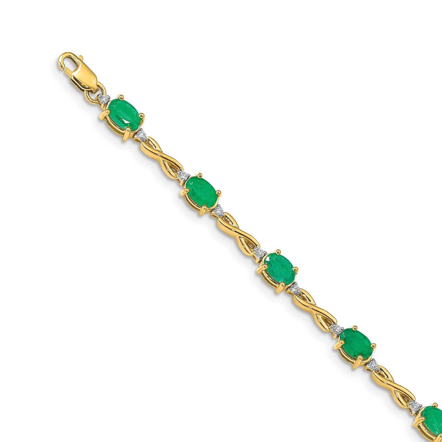 Emerald Bracelet 14k Gold Diamond BM4488-EM-025-YA