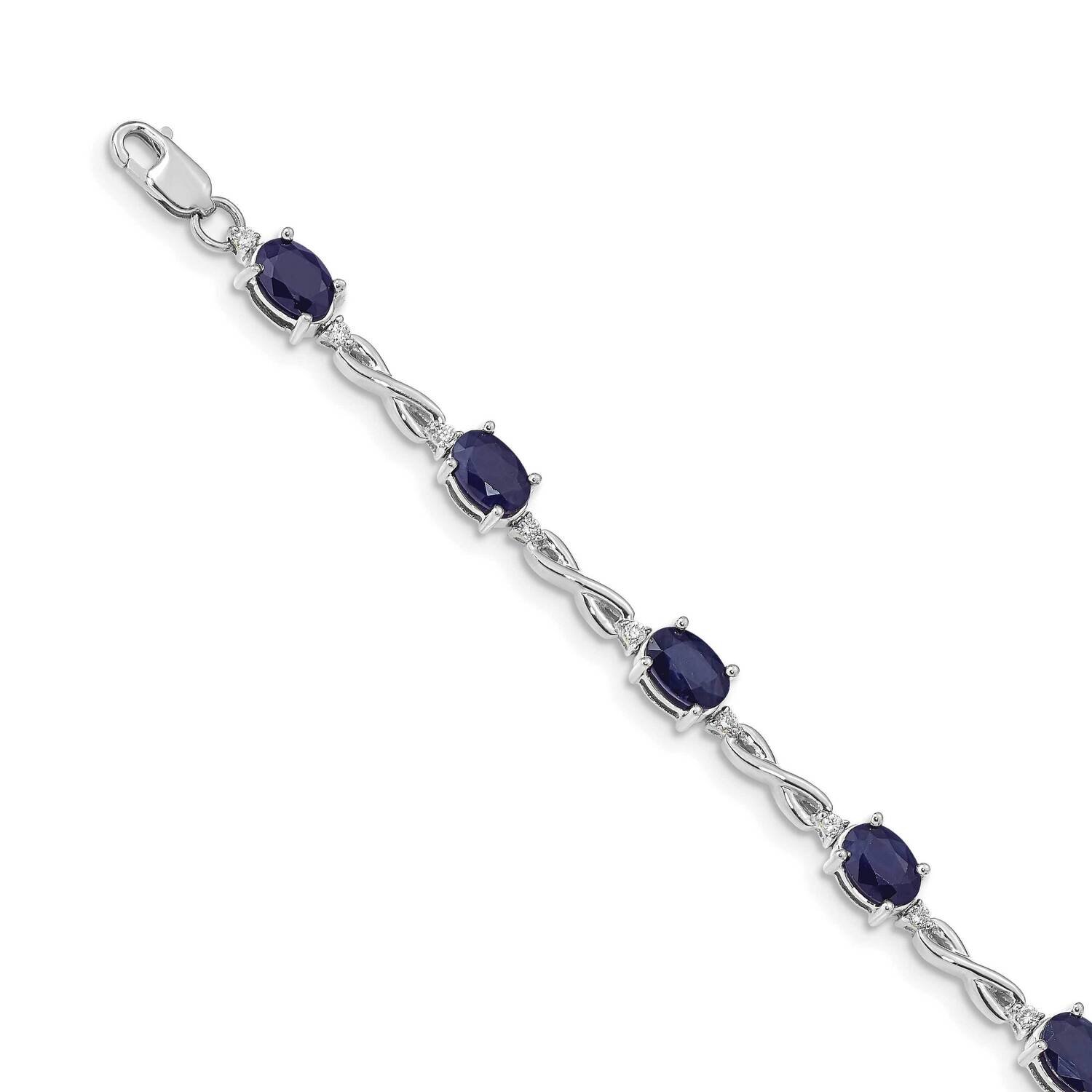 Sapphire Bracelet 14k White Gold Diamond BM4488-SA-025-WA, MPN: BM4488-SA-025-WA, 883957386379