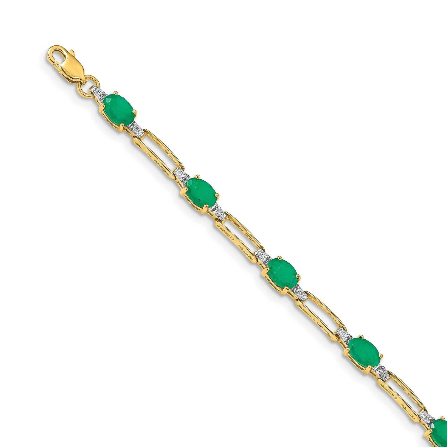 Emerald Oval Bracelet 14k Gold Diamond BM4489-EM-005-YA