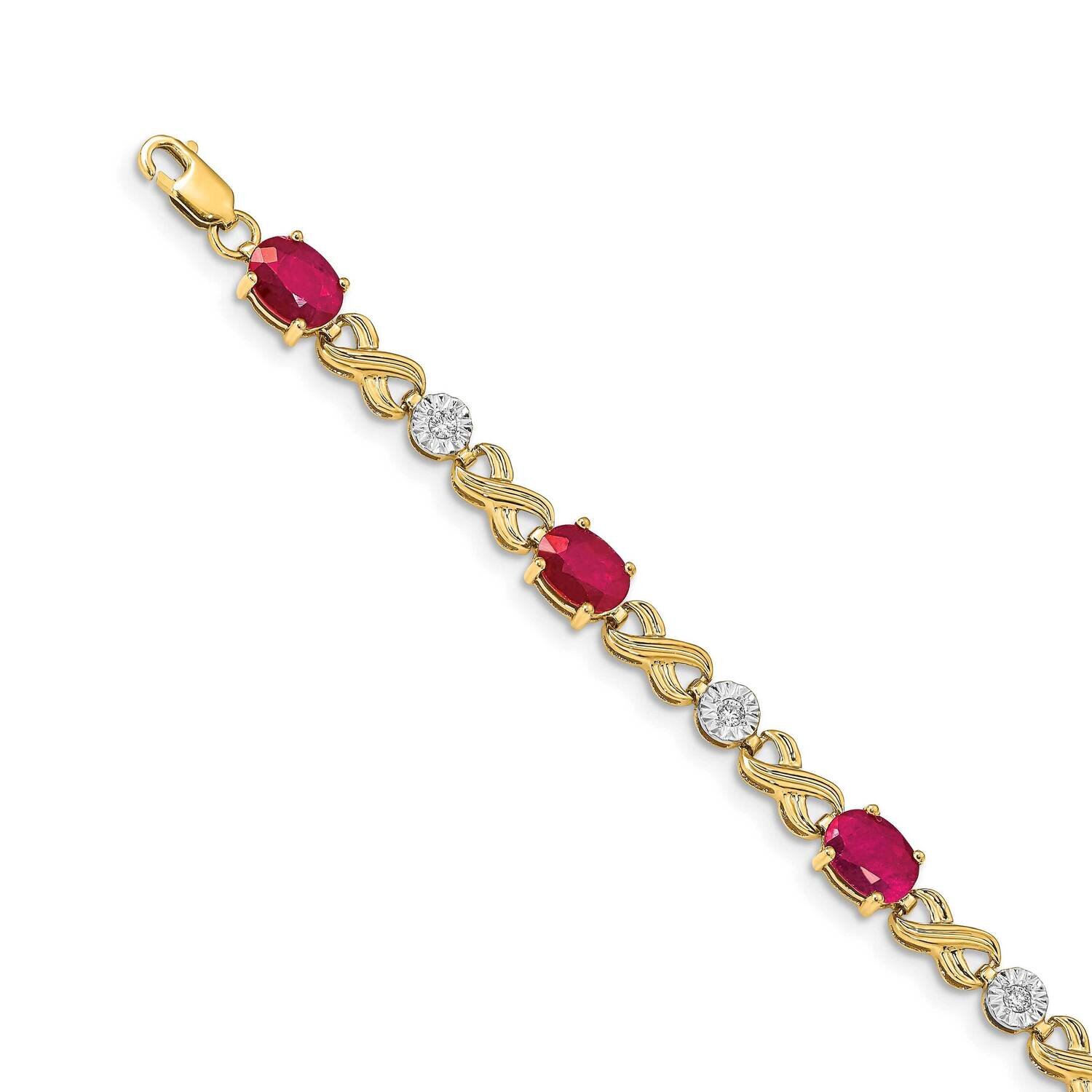Ruby Bracelet 14k Gold Diamond BM4490-RU-020-YA, MPN: BM4490-RU-020-YA, 883957386324