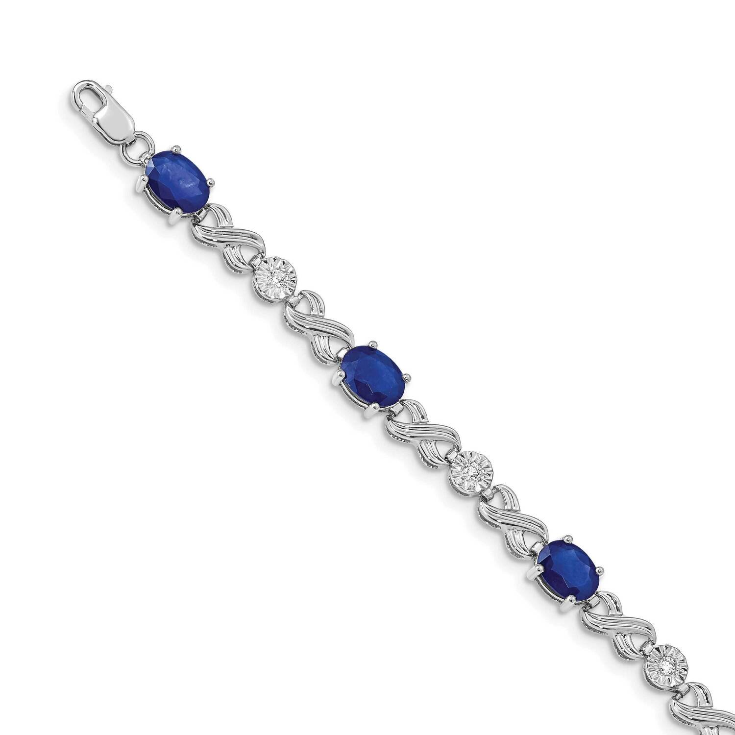 Sapphire Bracelet 14k White Gold Diamond BM4490-SA-020-WA, MPN: BM4490-SA-020-WA, 886774277646