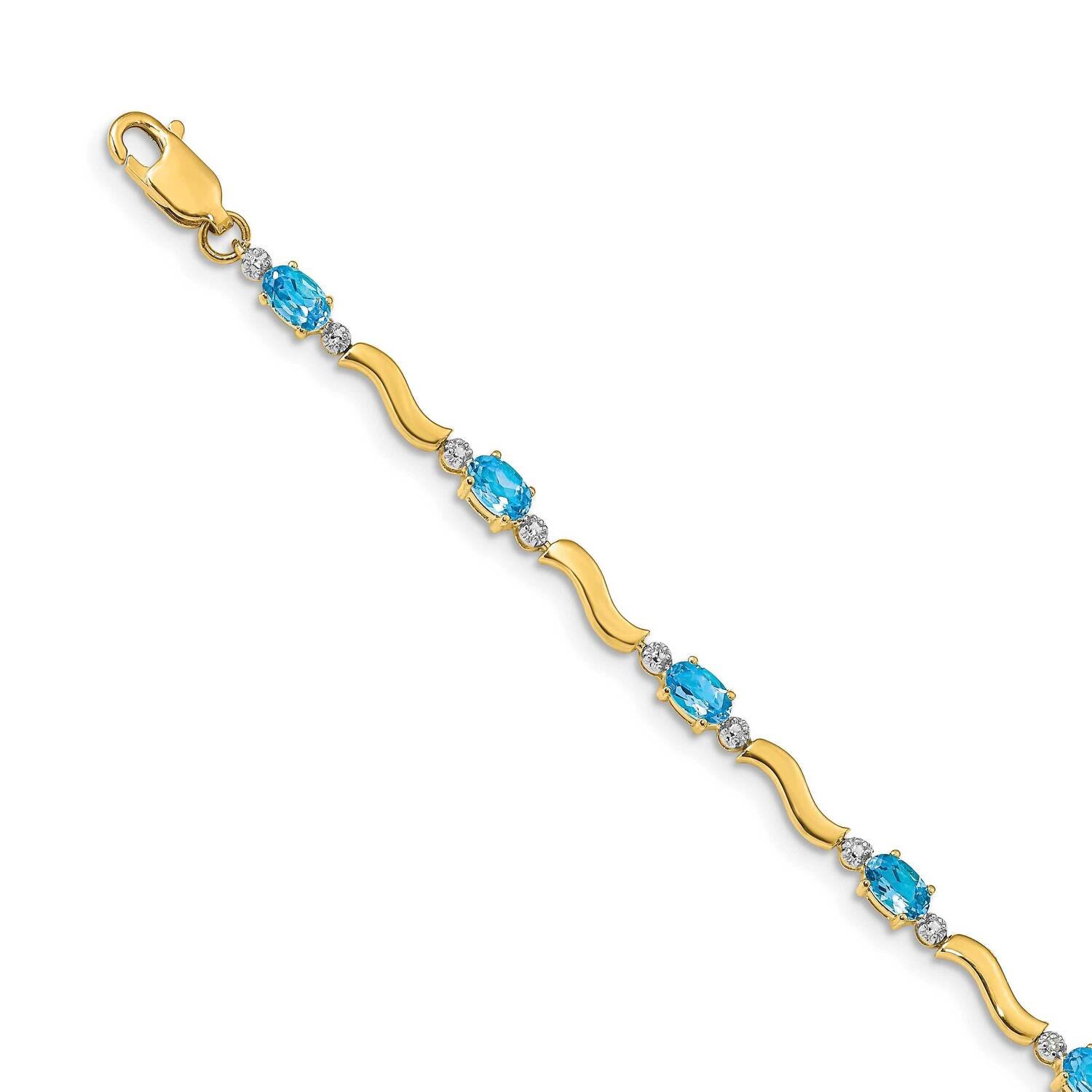 Completed Fancy Diamond/Blue Topaz Bracelet 14k Gold BM4493-BT-001-YA