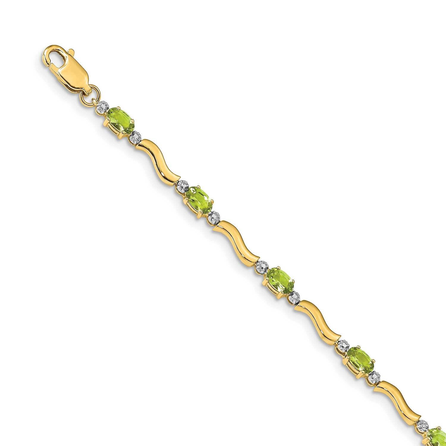 Completed Fancy Diamond/Peridot Bracelet 14k Gold BM4493-PE-001-YA, MPN: BM4493-PE-001-YA, 64390517…