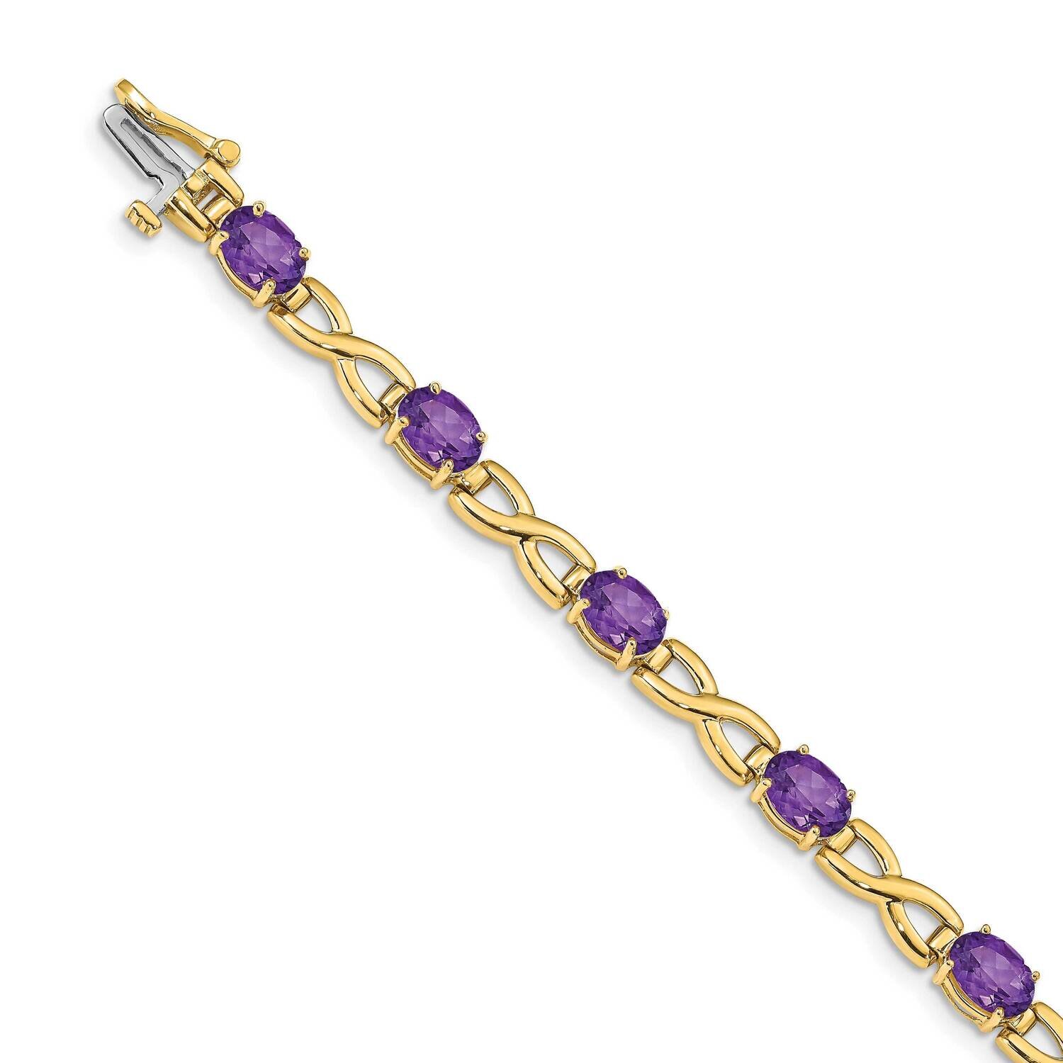 7x5mm Oval Amethyst bracelet 14k Gold BM4498-AM-Y, MPN: BM4498-AM-Y, 883957078427