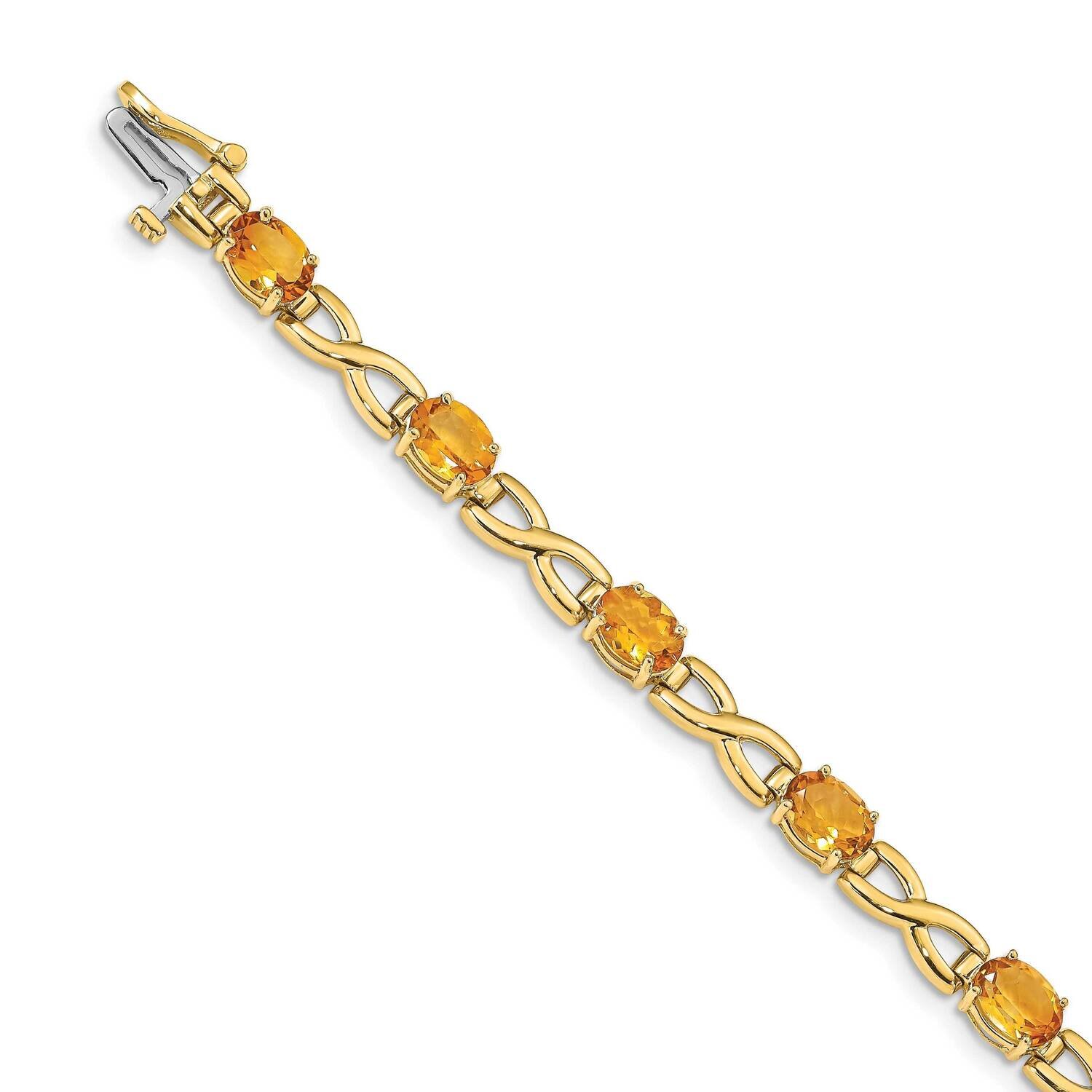 7x5mm Oval Citrine bracelet 14k Gold BM4498-CI-Y