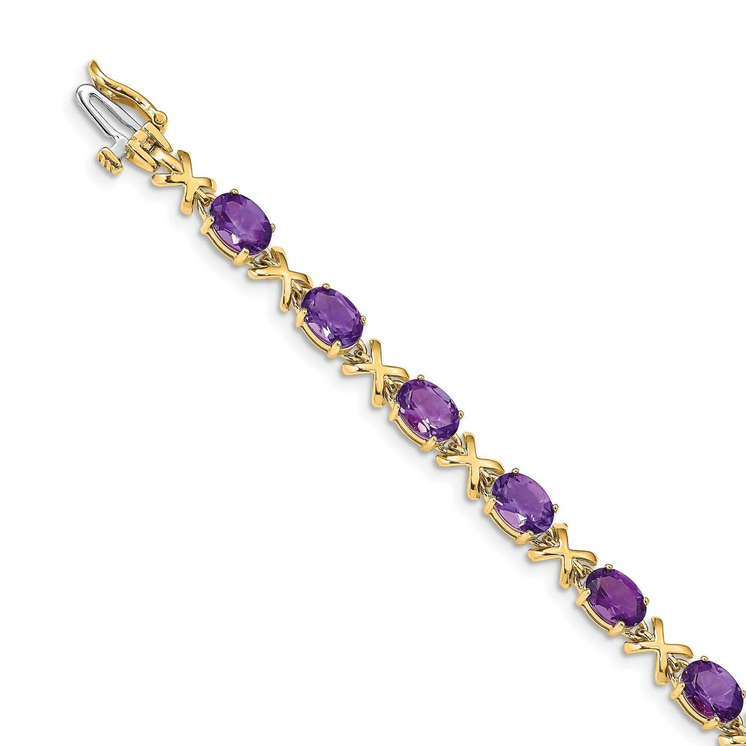 7x5mm Oval Amethyst bracelet 14k Gold BM4499-AM-Y, MPN: BM4499-AM-Y, 883957078588