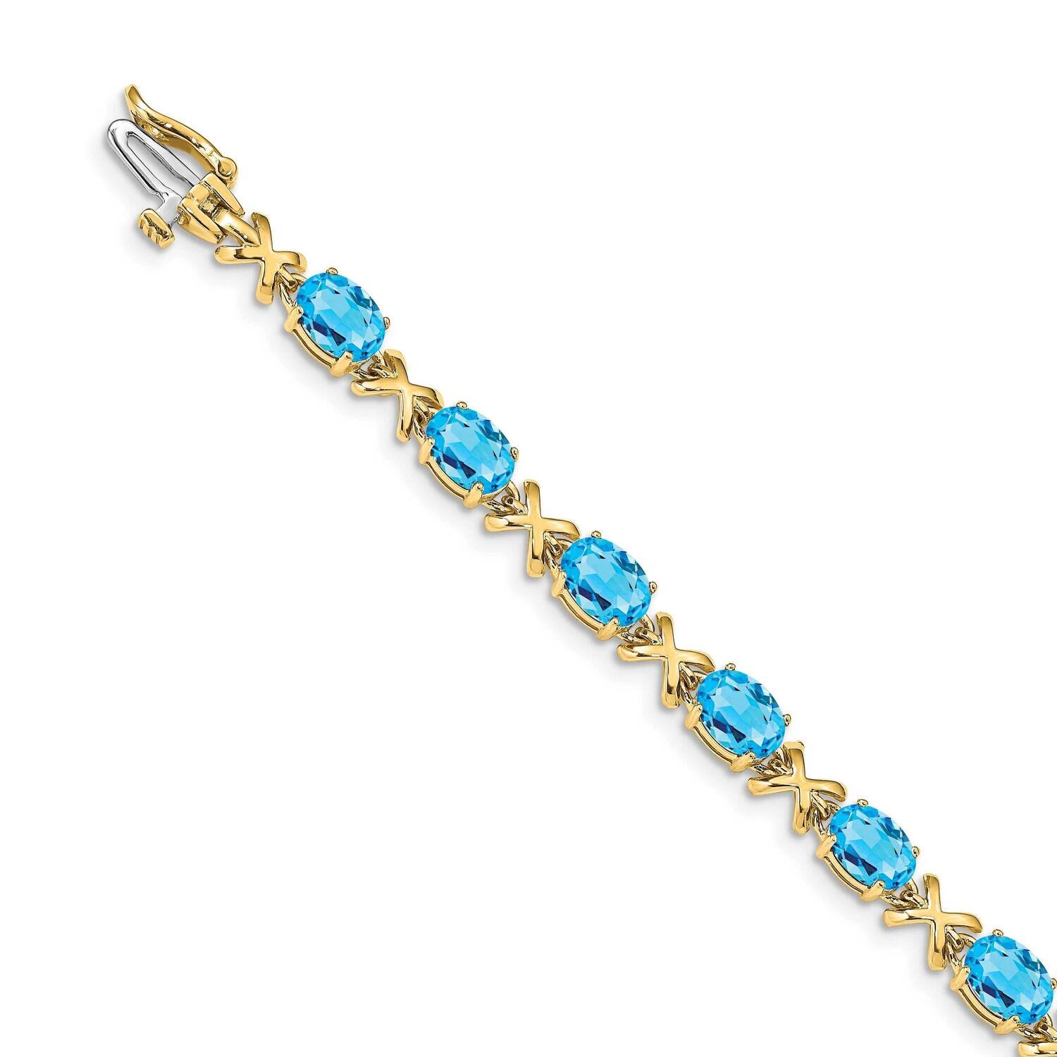 7x5mm Oval Blue Topaz bracelet 14k Gold BM4499-BT-Y, MPN: BM4499-BT-Y, 883957078601