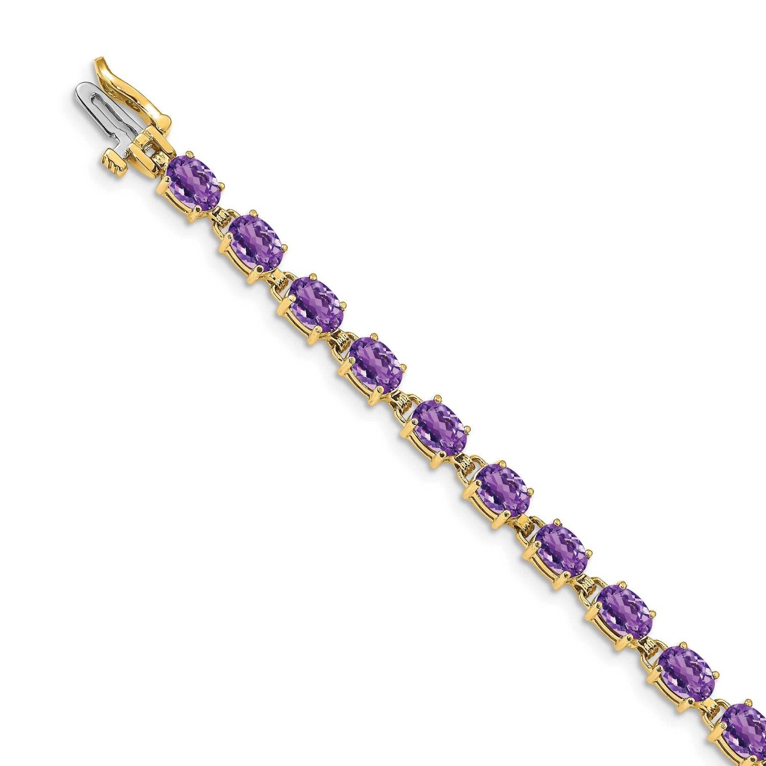 6x4mm Oval Amethyst bracelet 14k Gold BM4500-AM-Y, MPN: BM4500-AM-Y, 883957078519