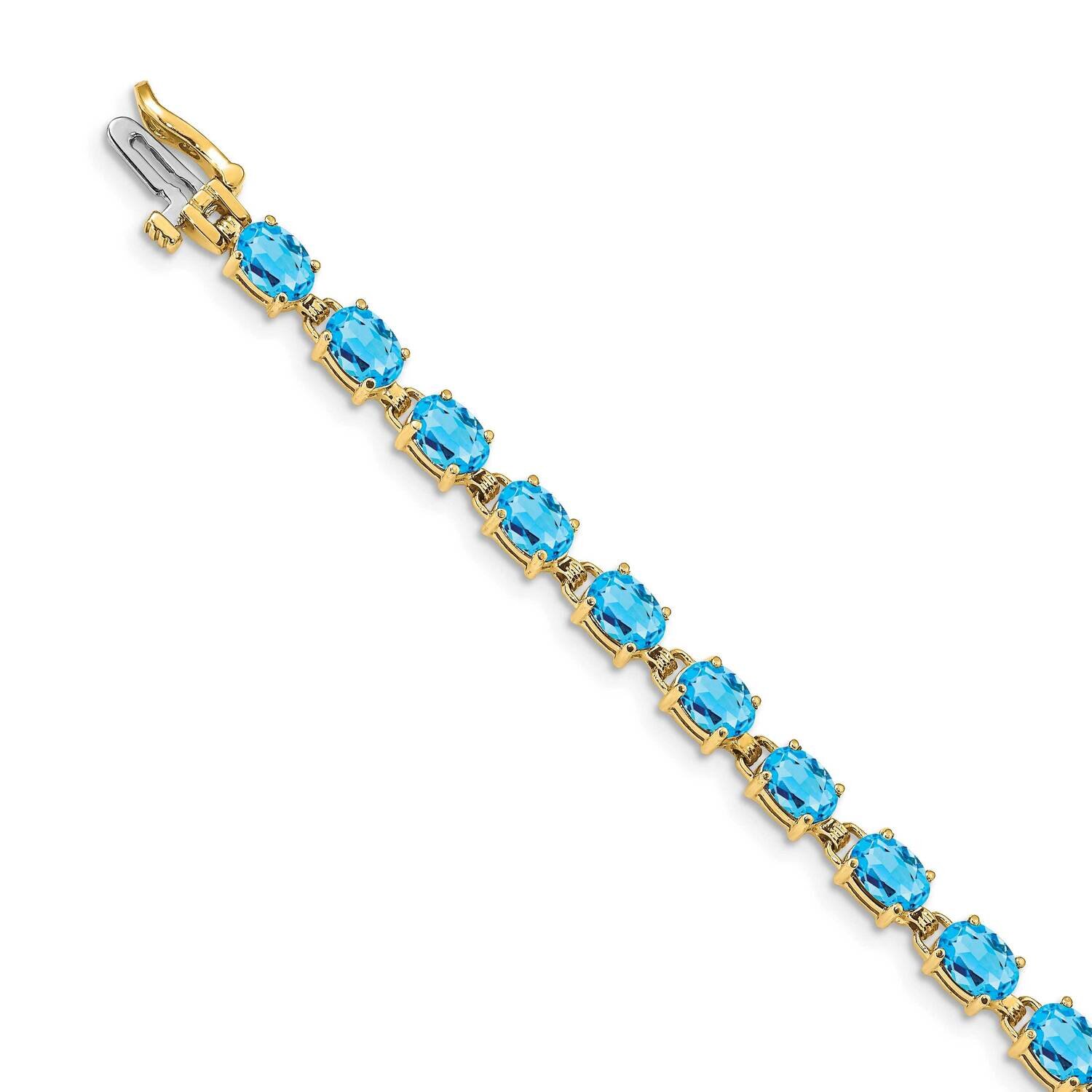 6x4mm Oval Blue Topaz bracelet 14k Gold BM4500-BT-Y, MPN: BM4500-BT-Y, 883957078526