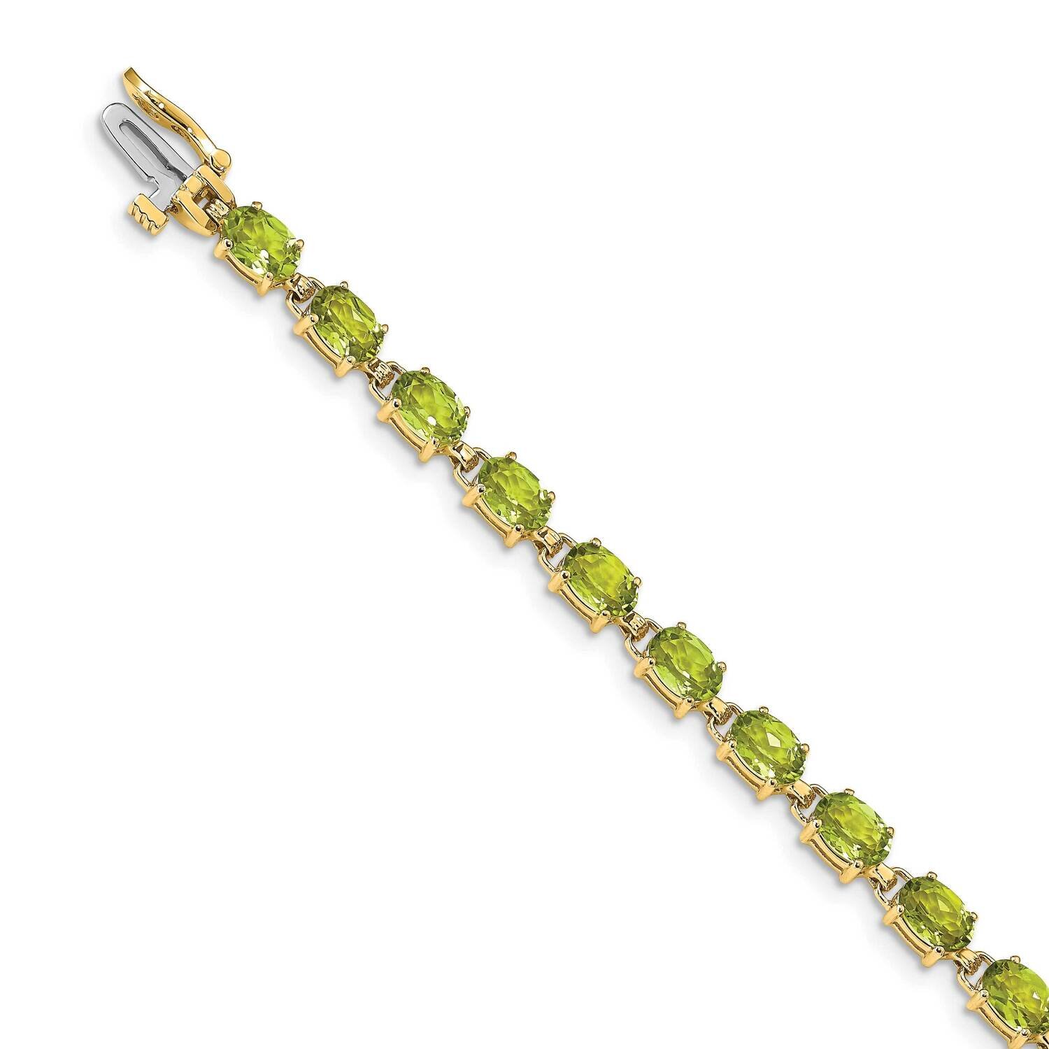 6x4mm Oval Peridot bracelet 14k Gold BM4500-PE-Y, MPN: BM4500-PE-Y, 883957078540