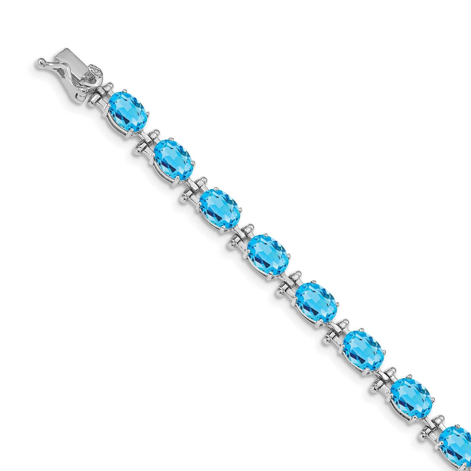 Blue Topaz Bracelet 14k White Gold BM4501-BT-W, MPN: BM4501-BT-W, 643905218035