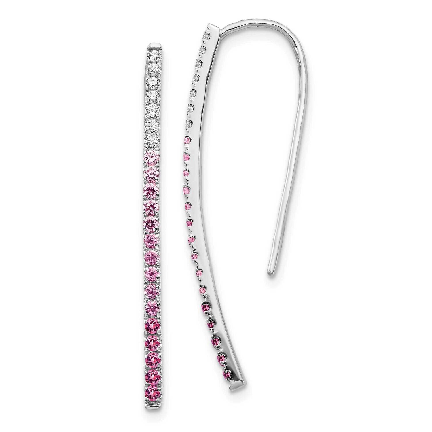 Pink Sapphire Earrings 14k White Gold Diamond EM4317-PS-016-WA, MPN: EM4317-PS-016-WA, 191101838361