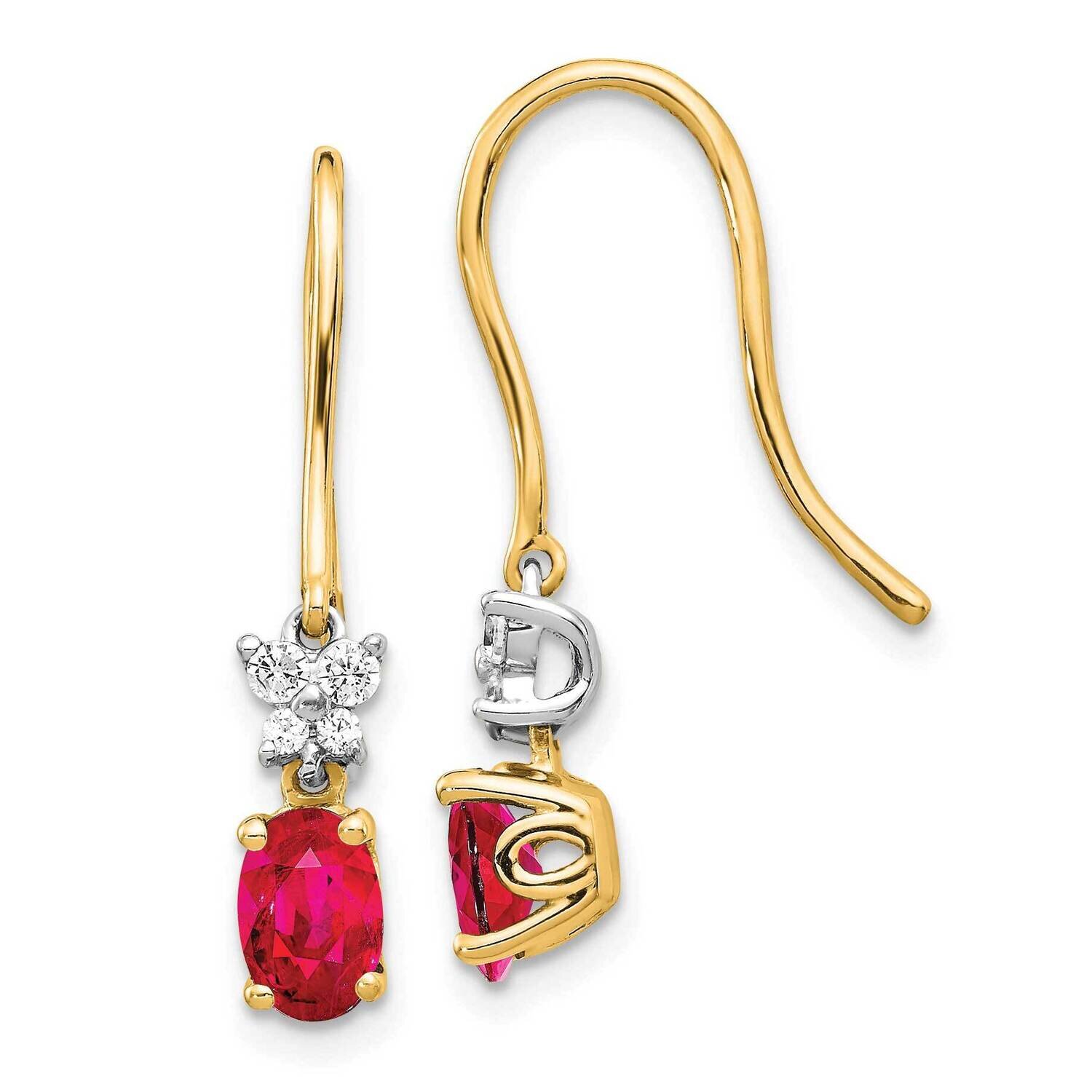 Diamond &amp; Ruby Earrings 14k Two Tone Gold EM5600-RU-013-YWA, MPN: EM5600-RU-013-YWA, 883957858333
