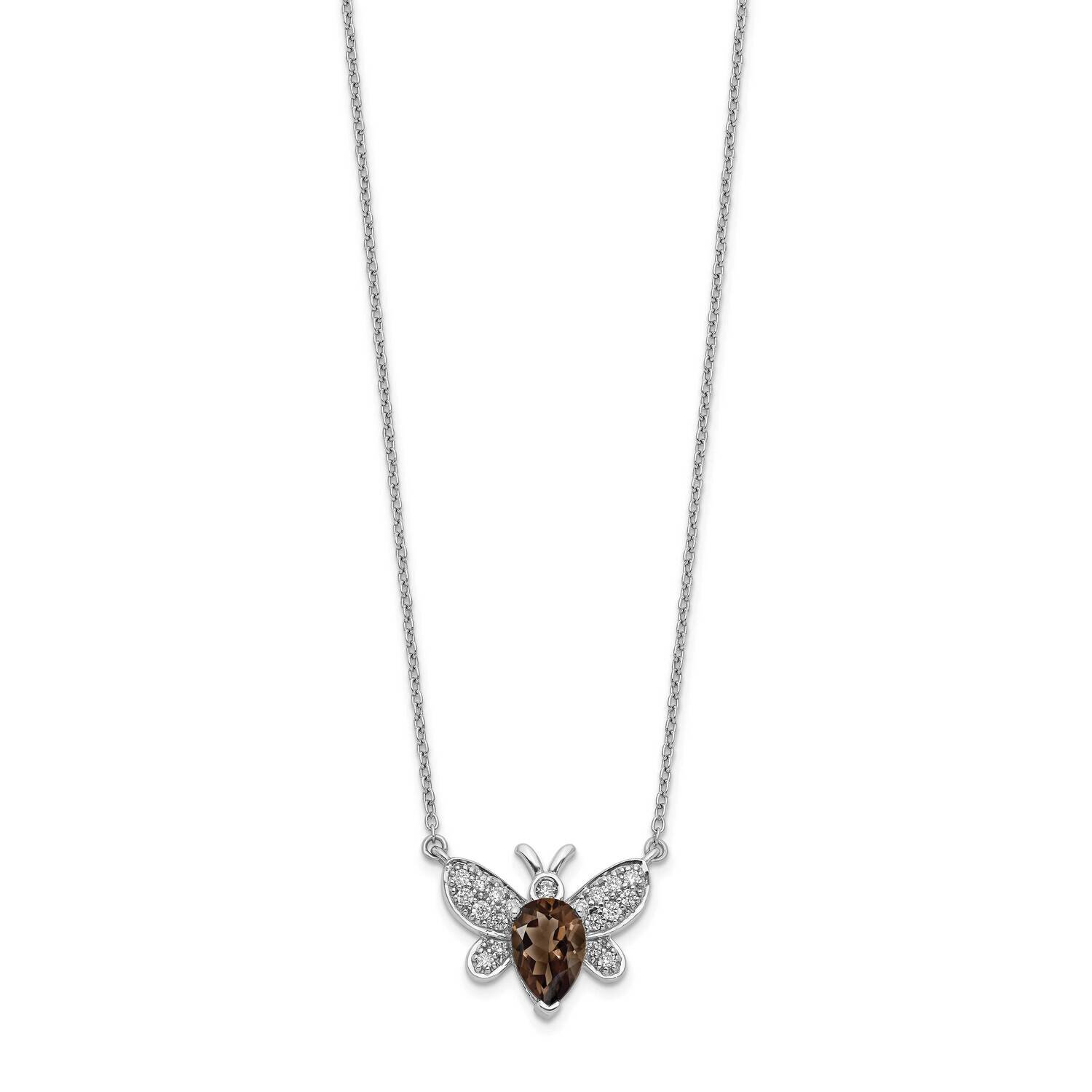 Gemstone Bee Necklace 14k White Gold Diamond PM3759-SQ-025-WA