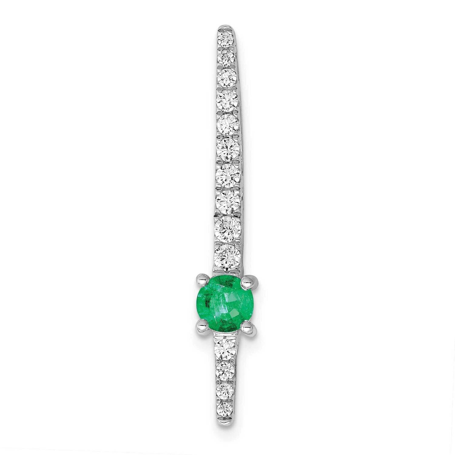 Emerald Fancy Chain Slide 14k White Gold Diamond PM3876-EM-063-WA