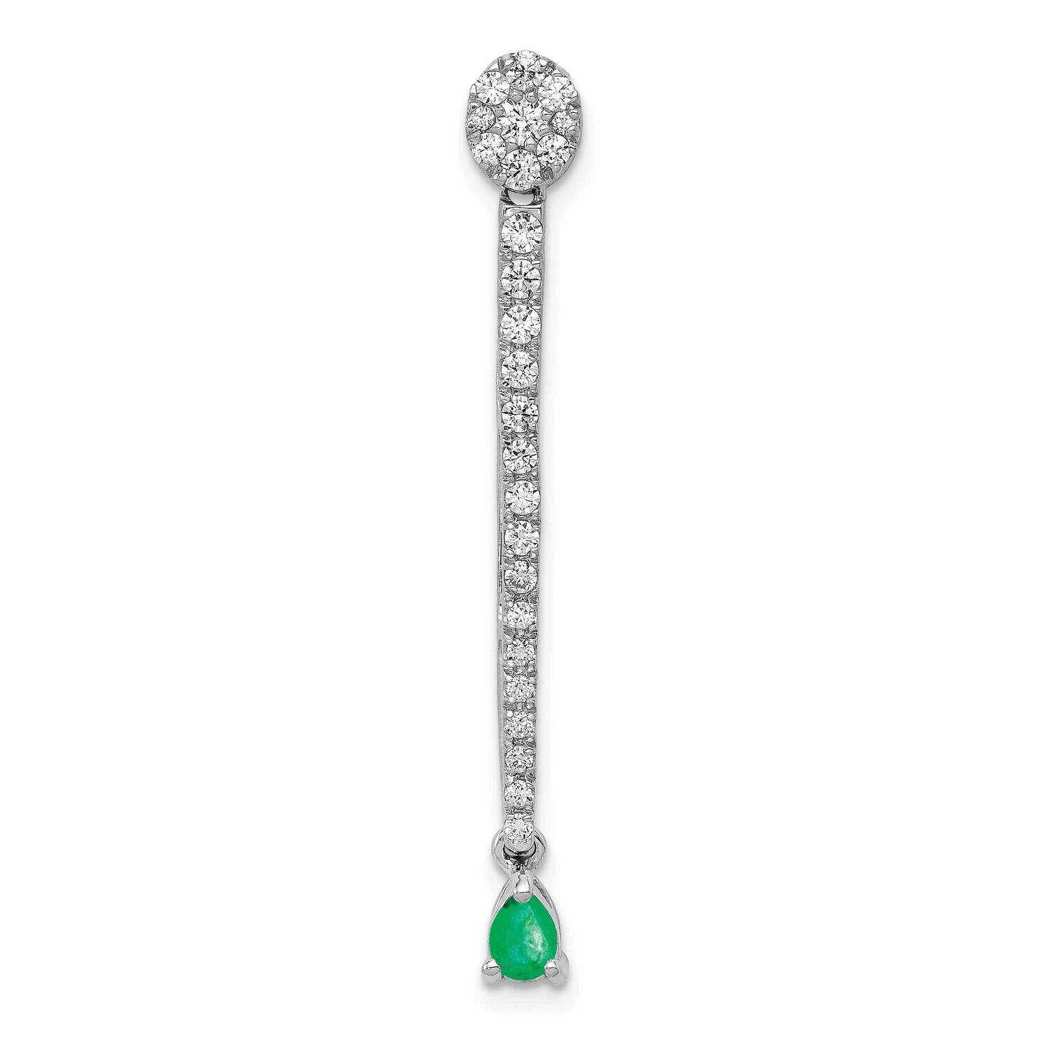 Teardrop Emerald Fancy Pendant 14k White Gold Diamond PM3882-EM-060-WA