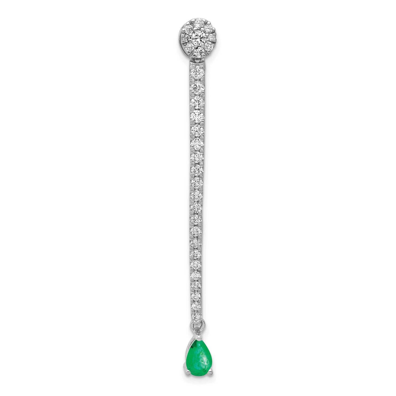 Teardrop Emerald Fancy Pendant 14k White Gold Diamond PM3882-EM-100-WA, MPN: PM3882-EM-100-WA,