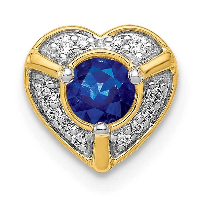 .25 Sapphire Fancy Heart Chain Slide 14k Gold Diamond PM3921-SA-005-YA