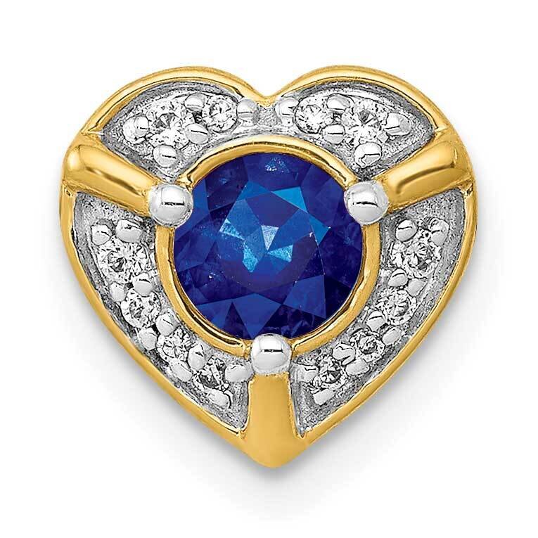 .33 Sapphire Fancy Heart Chain Slide 14k Gold Diamond PM3921-SA-007-YA