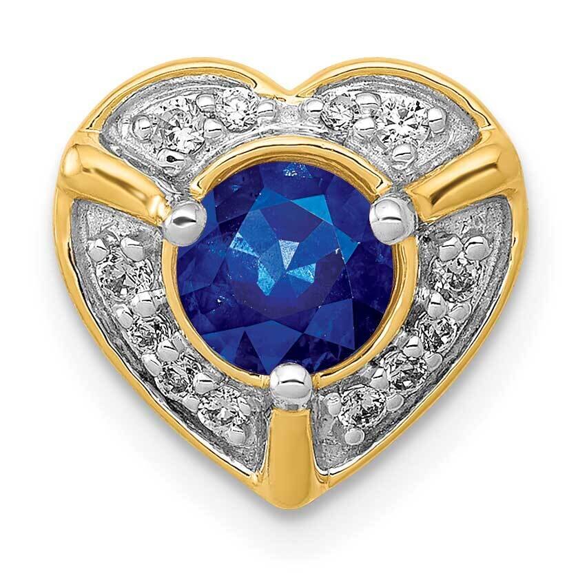.50 Sapphire Fancy Heart Chain Slide 14k Gold Diamond PM3921-SA-011-YA